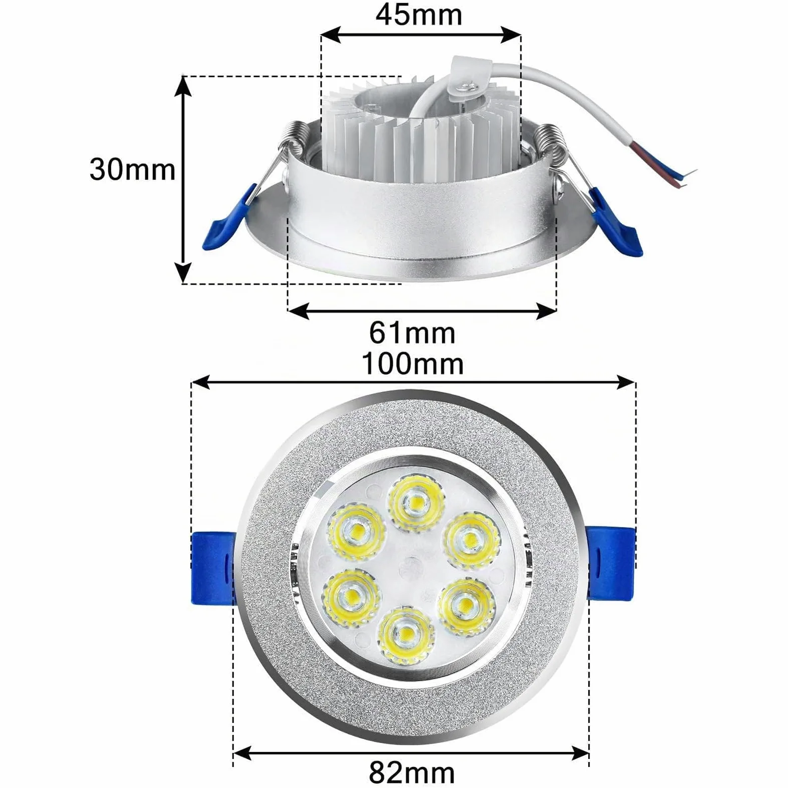 LZQ Faretto da incasso a LED, 20 pezzi, 3 W, 230 V, da soffitto, da incasso, per corridoio, camera da letto, soggiorno, bagno, cucina, bianco freddo