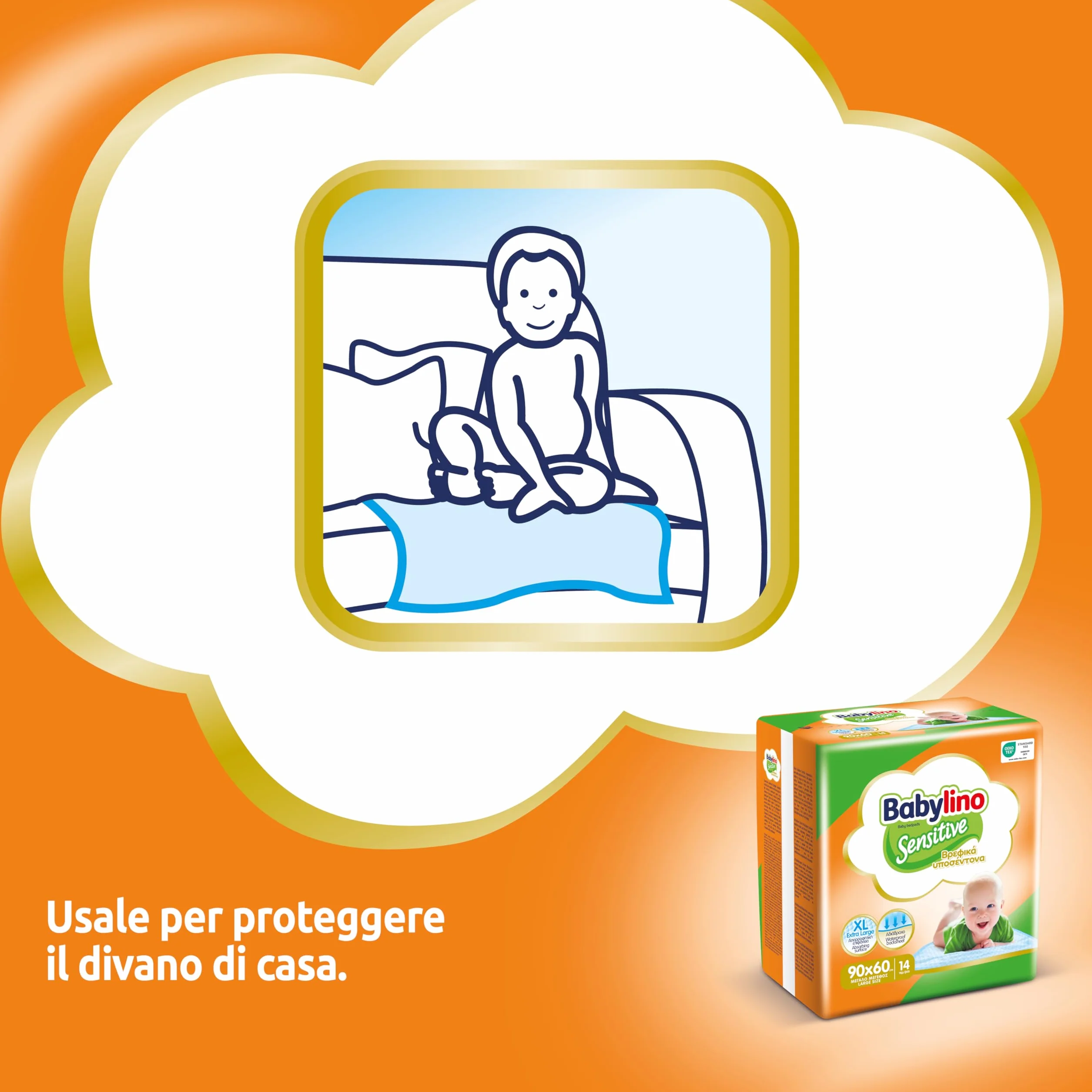Babylino Sensitive Teli Cambio 90x60cm, 14 sztuk