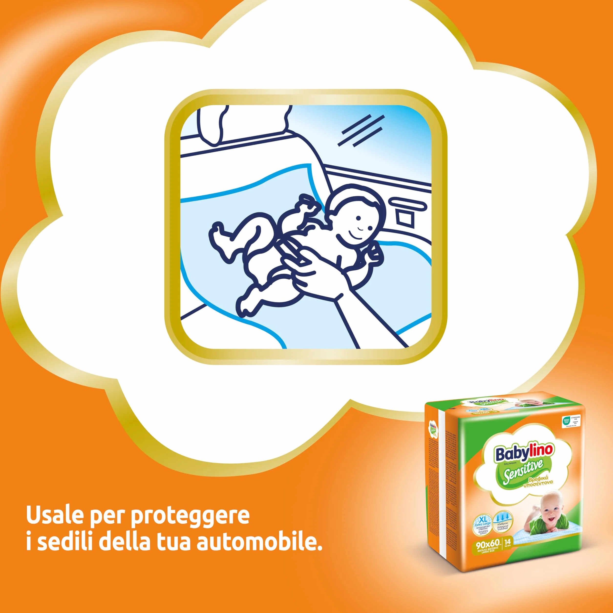 Babylino Sensitive Teli Cambio 90x60cm, 14 sztuk