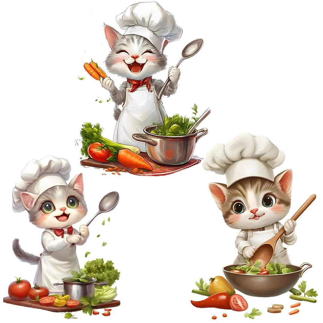 Adesivi Murali Cucina Gatto Maestro Pezzi 3 Decorativi Cuoco