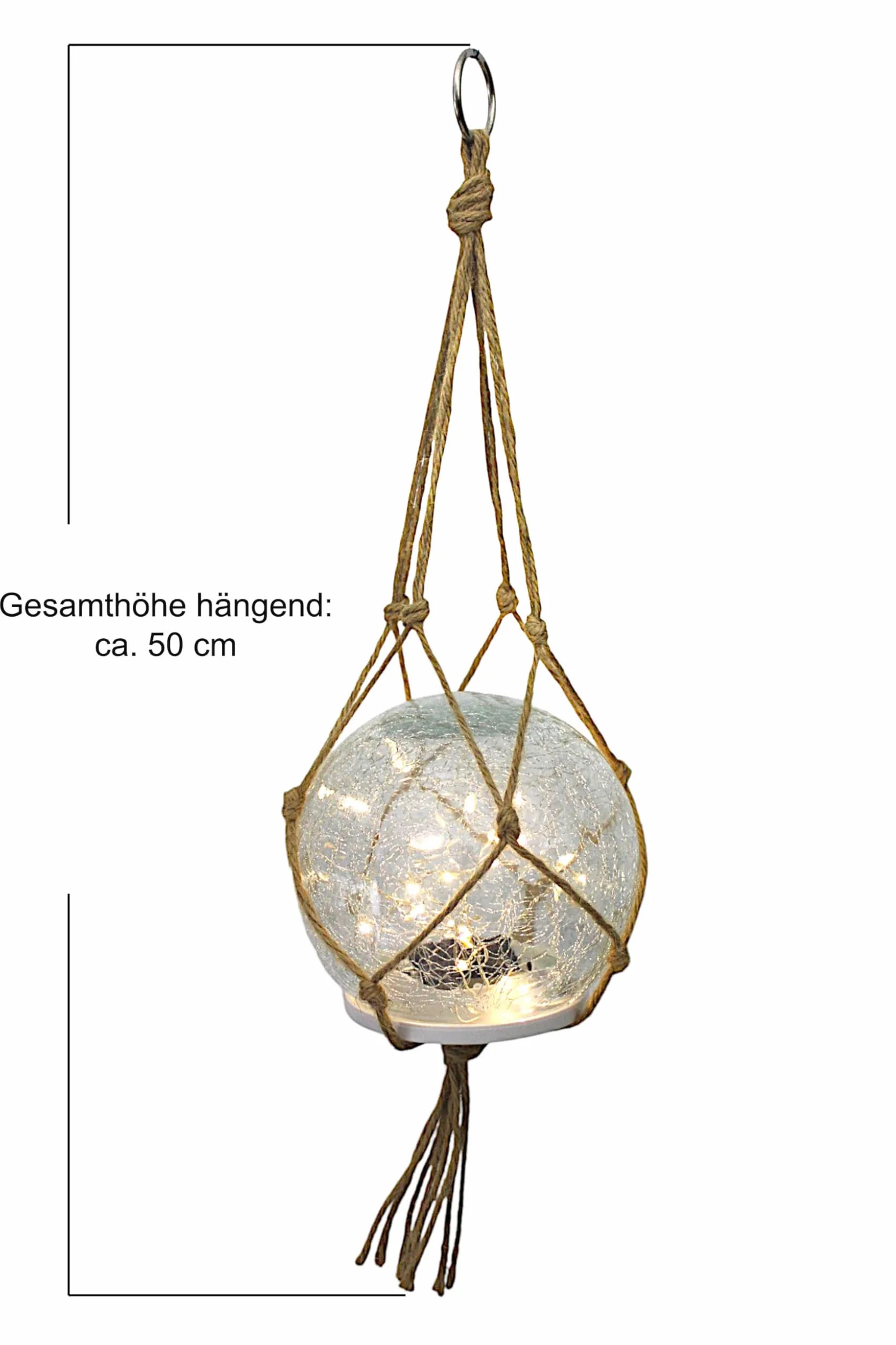 Lampada a sospensione solare e lampada da tavolo, set di 2 lampade solari per esterni, 15 cm, stile bohémien, con vetro di alta qualità con rete di iuta, decorazione da giardino, bianco caldo