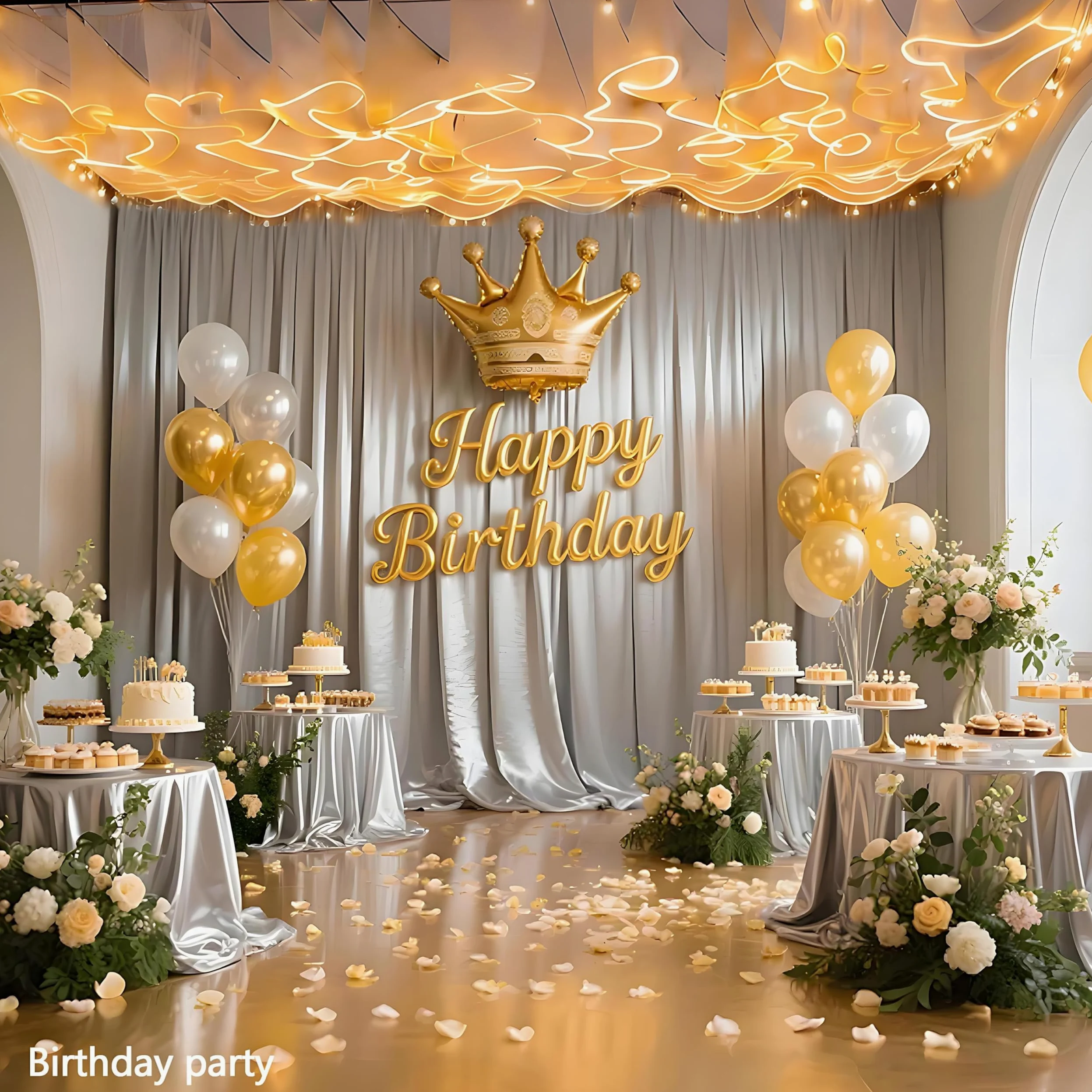 Tenda da soffitto per matrimoni, lunghezza 100 m, 5 sezioni, perfetta per feste, compleanni, proposte e matrimoni, illuminazione elegante, decorazione romantica