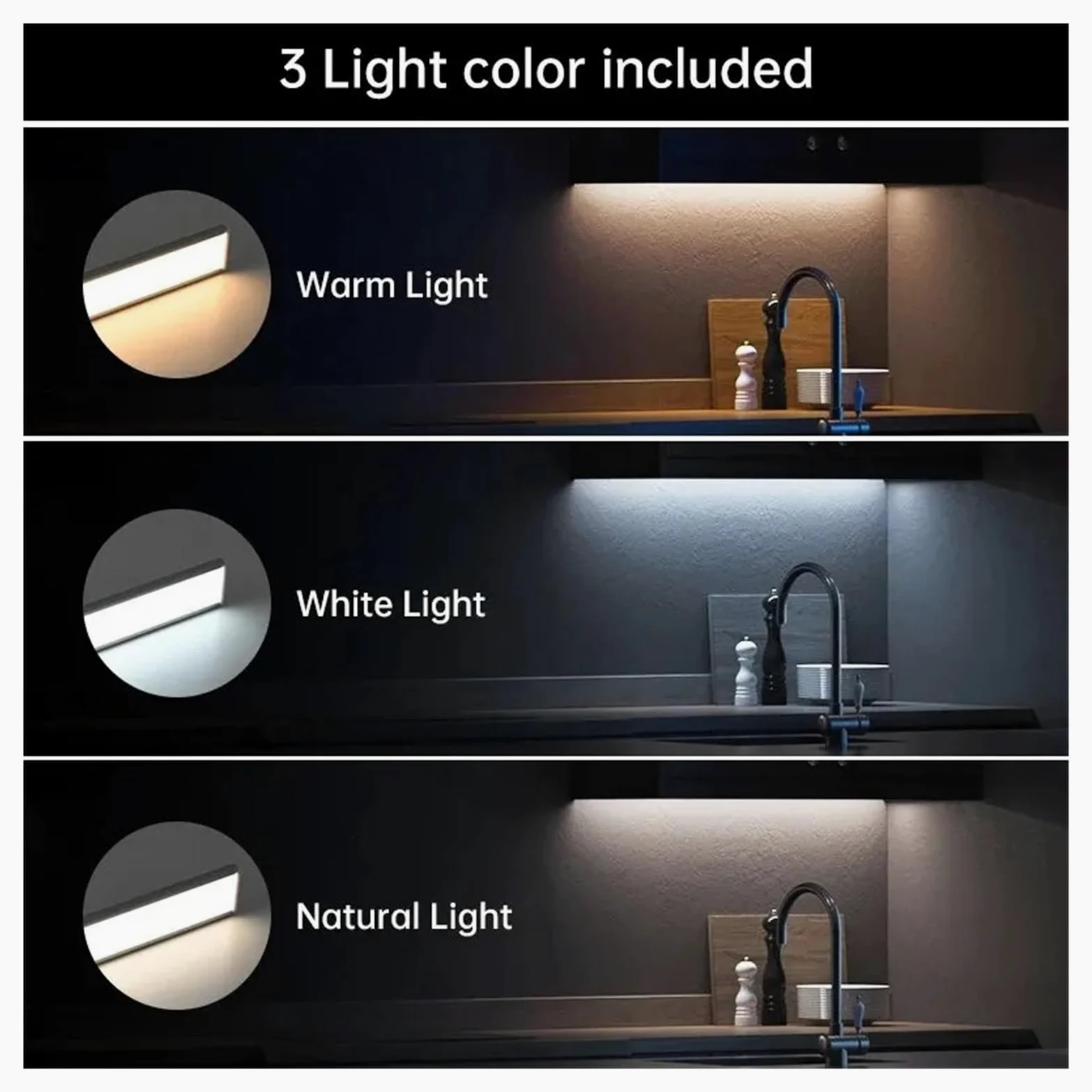 Luce LED Con Sensore Di Movimento, Notturna, USB Wireless Sottopensile, For Cucina, Camera Da Letto, Guardaroba, Illuminazione Interna Sensore Di Movimento(Silver 50CM)