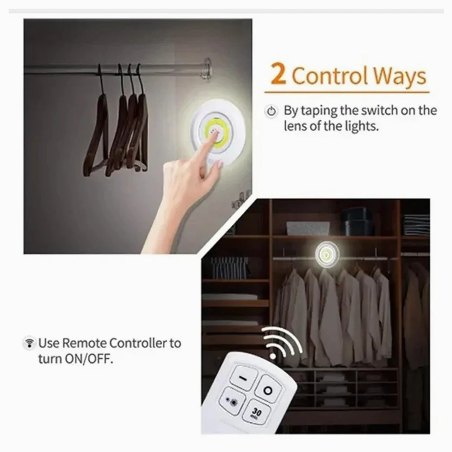 Luce LED Dimmerabile Sottopensile Con Telecomando, Luci A Batteria For Armadi, Guardaroba, Illuminazione For Bagno, Notturna Soluzione Illuminazione Pratica Per Più Spazi(8Lamp With RC,Warm White)