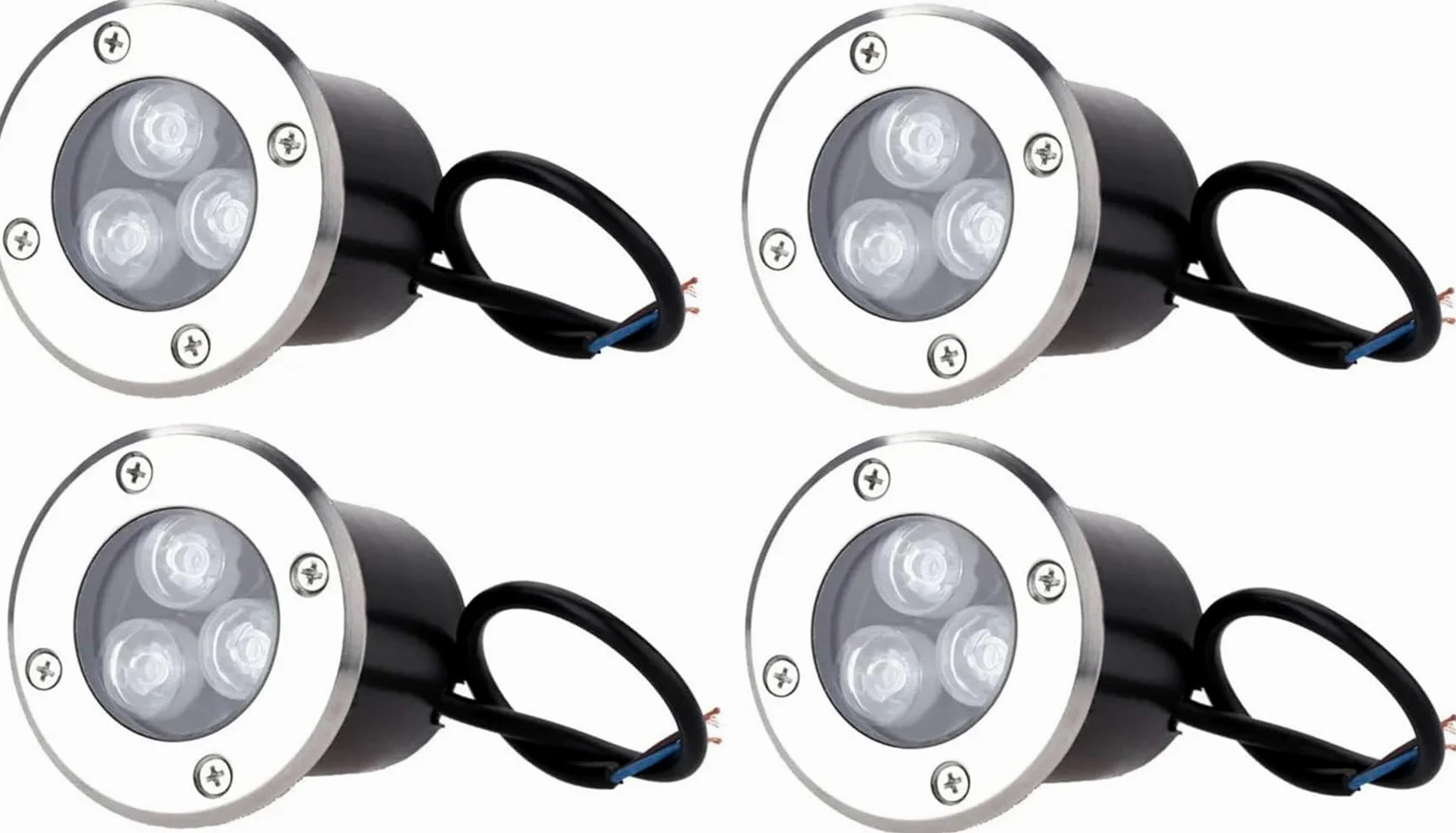 4 pezzi Faretto a led segnapasso calpestabile da esterno viali sentieri giardino pavimento IP65 da incasso a terra luce fredda 6500k - 220V (3 watt (10 x 8,5 cm))