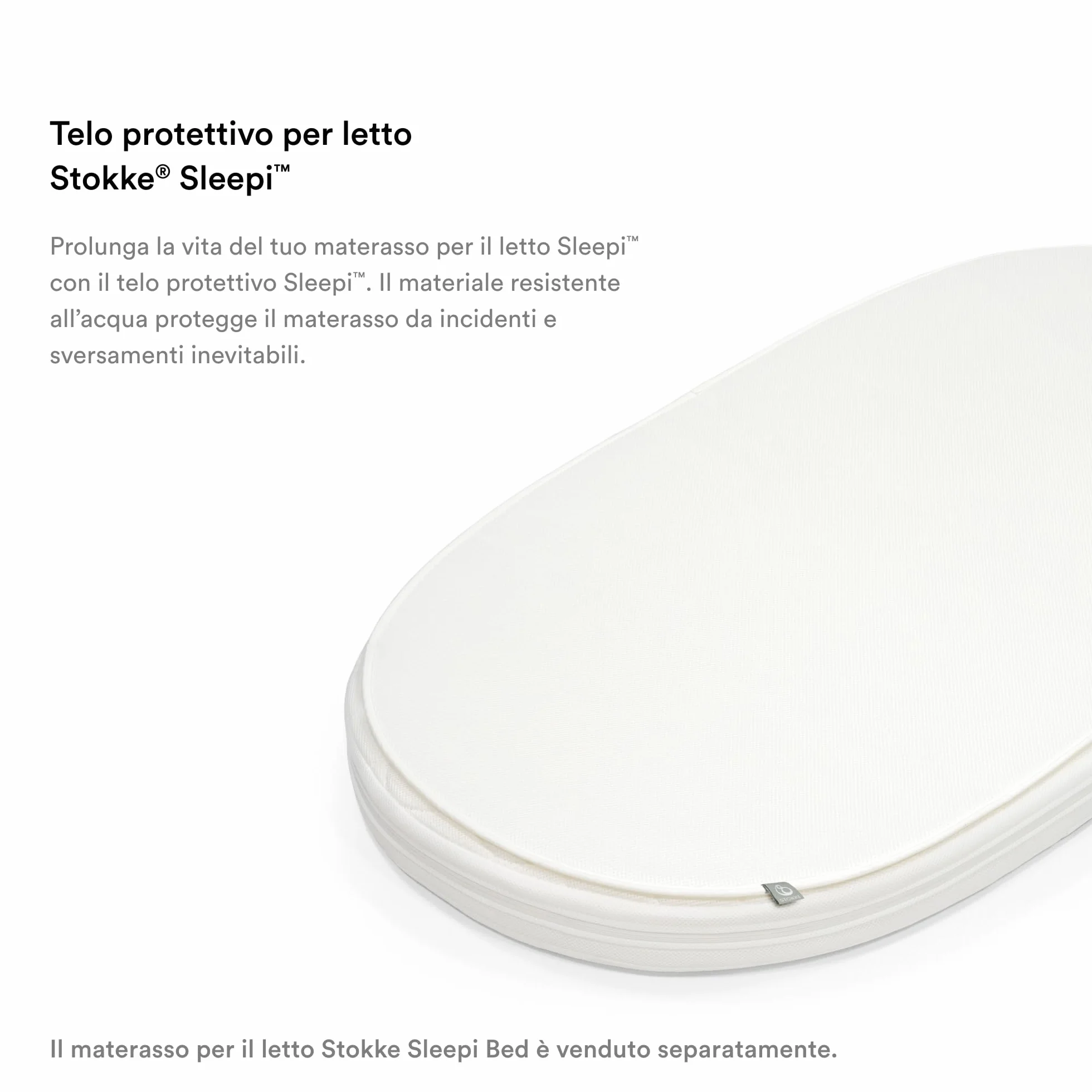 Stokke Sleepi Telo Protettivo Bianco - Protegge materasso da incidenti e versamenti - Rete 3D traspirante - Lavabile in lavatrice