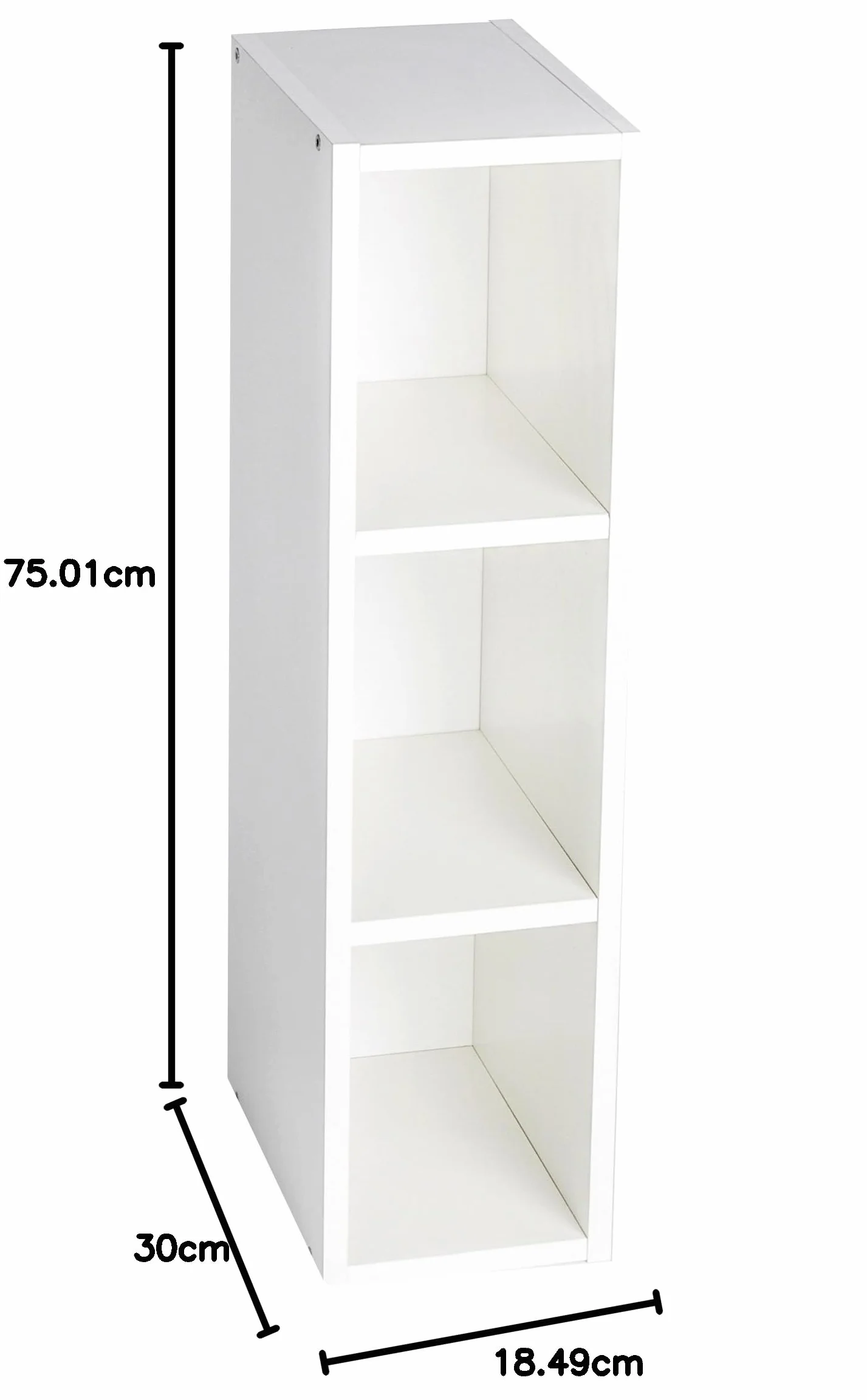 Puckdaddy Moritz Mensola portaoggetti compatibile con Ikea Malm 19x30x75 cm bianca