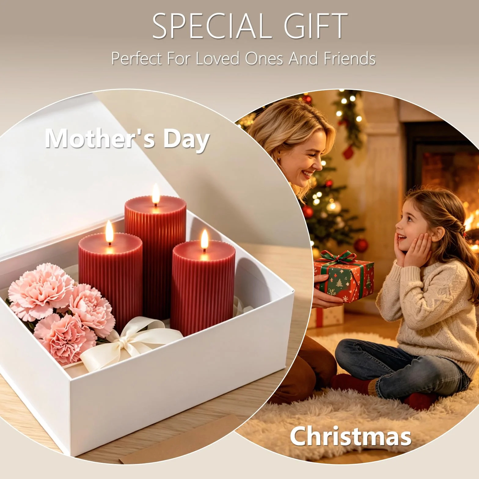 Set di 3 Candele LED, Candele Flickering Flameless, LED tea lights Tremolante con Telecomando e Funzione Timer, Finte a Batteria Stoppino di Candela 3D per Festa/Matrimonio/Hotel (Rosso)