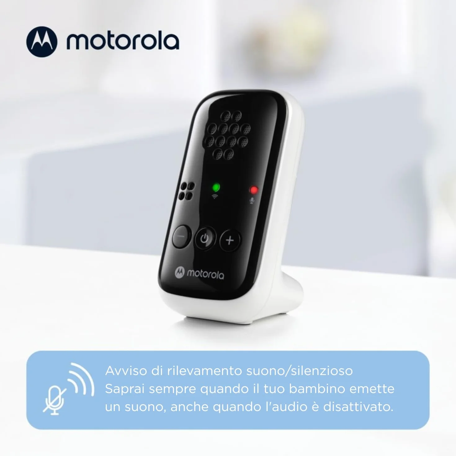 Motorola PIP10 Baby Monitor DECT Bezprzewodowy Mikrofon Czujnik Dźwięku Kontrola Głośności