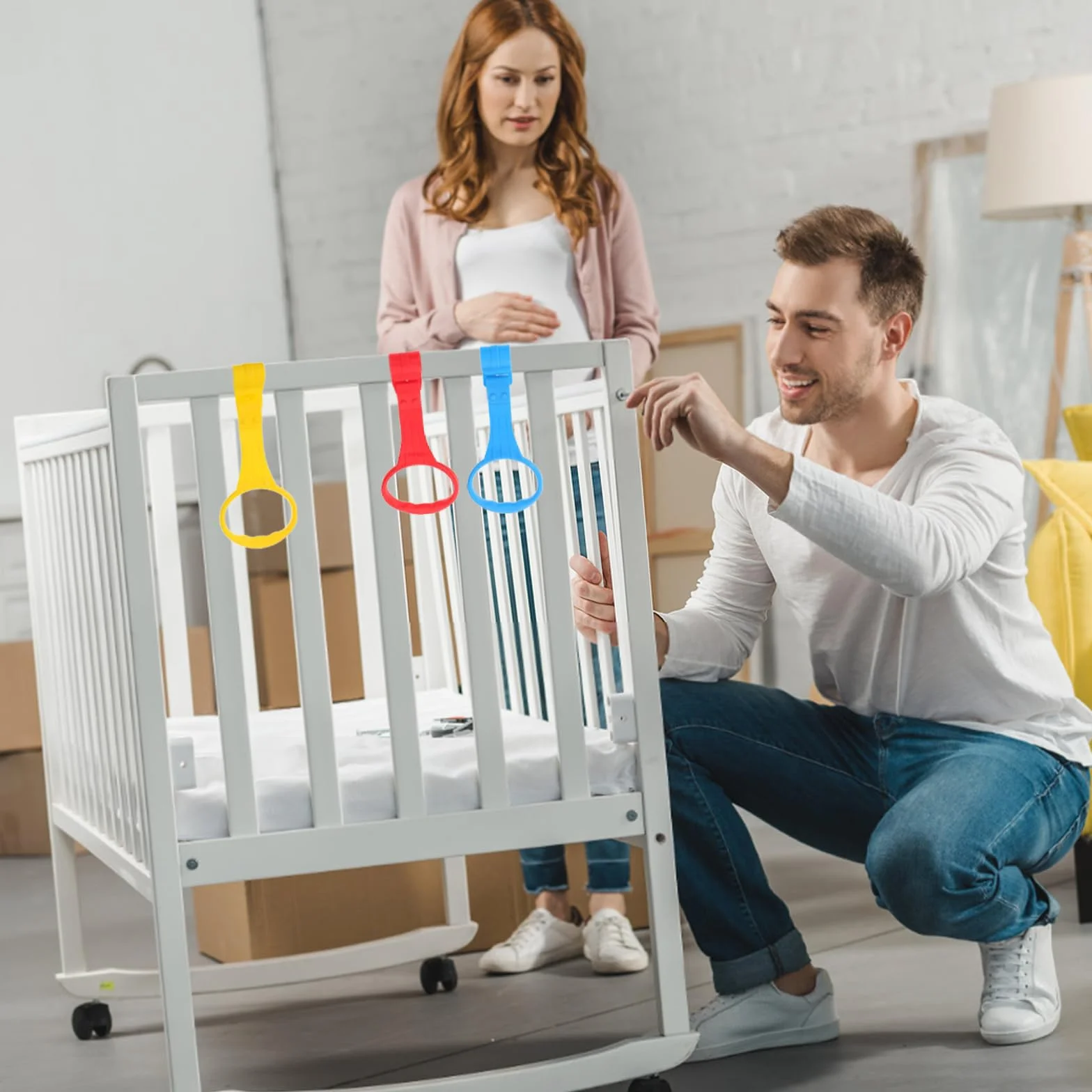 Anelli Box Bambini 6 Pezzi per Lettino Recinto Imparare a Stare in Piedi