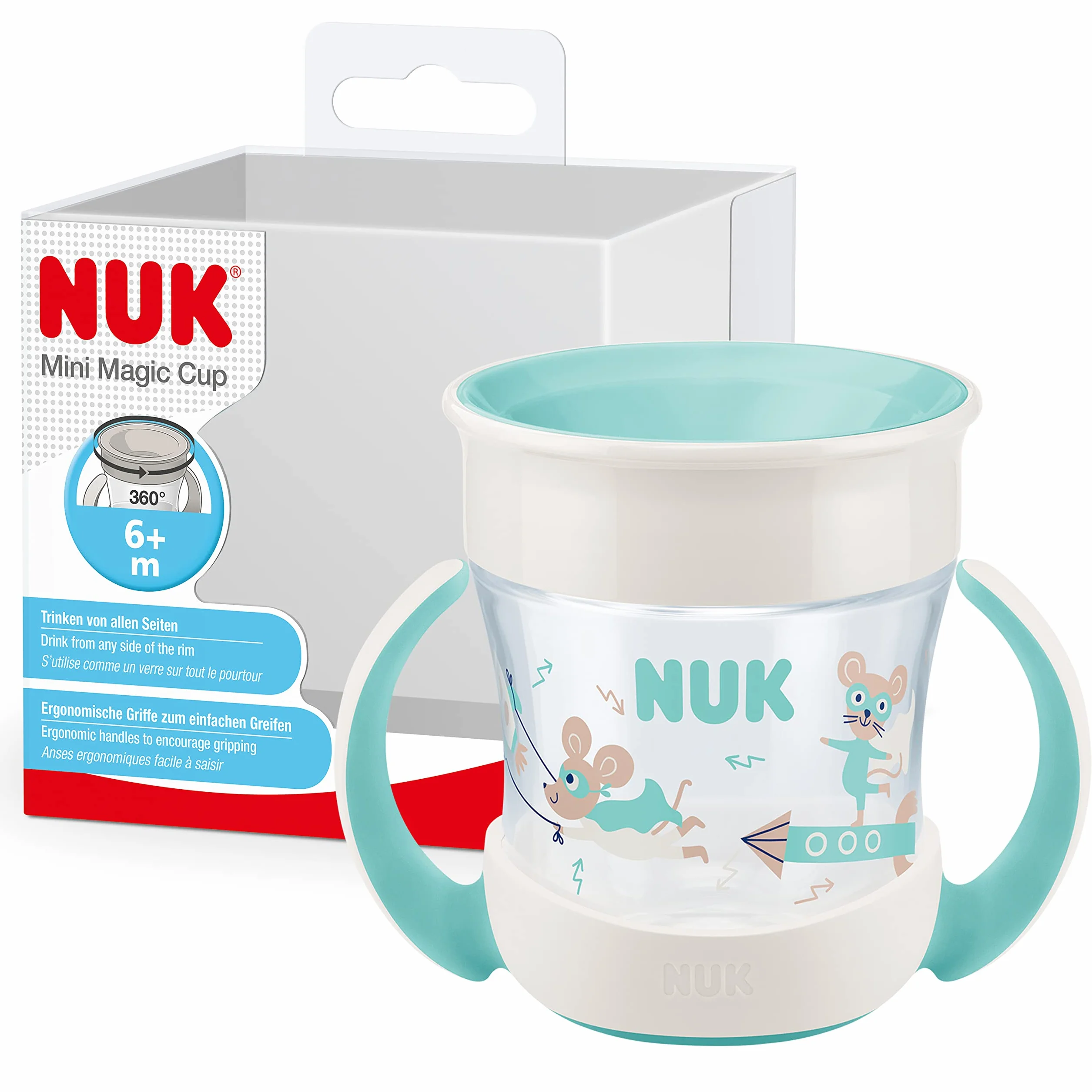 NUK Mini Magic Cup bicchiere antigoccia 360° 160 ml Turchese 6+ mesi