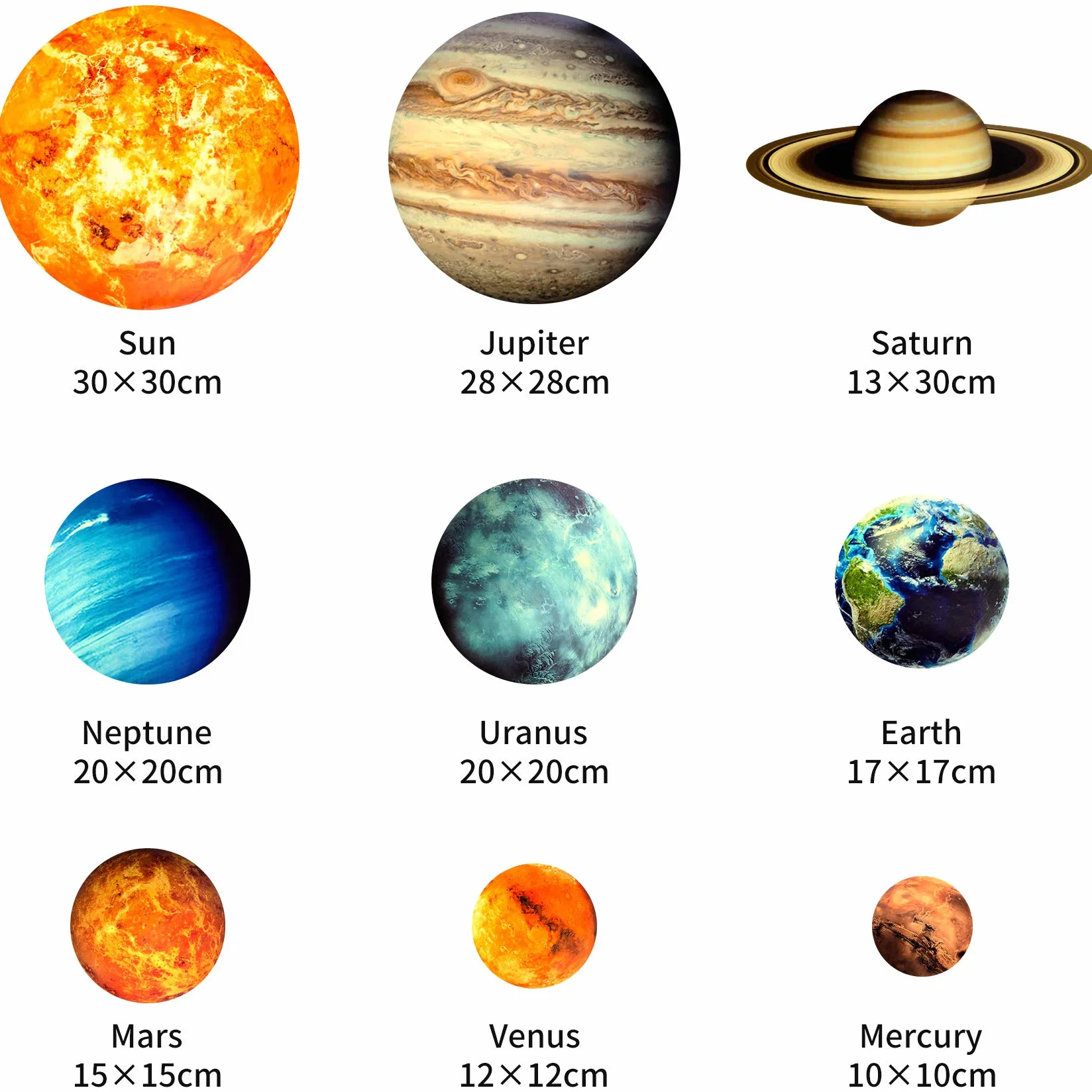 Adesivi da Parete Fluorescenti Sistema Solare 9 Pianeta 4 Stelle Decorazione Murali Sticker da Muro