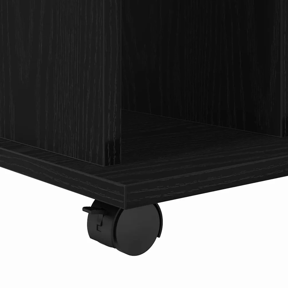 vidaXL Mobile con Ruote Rovere Nero 60 x 45 x 55 cm Legno Multistrato, Soluzioni di archiviazione per Ufficio