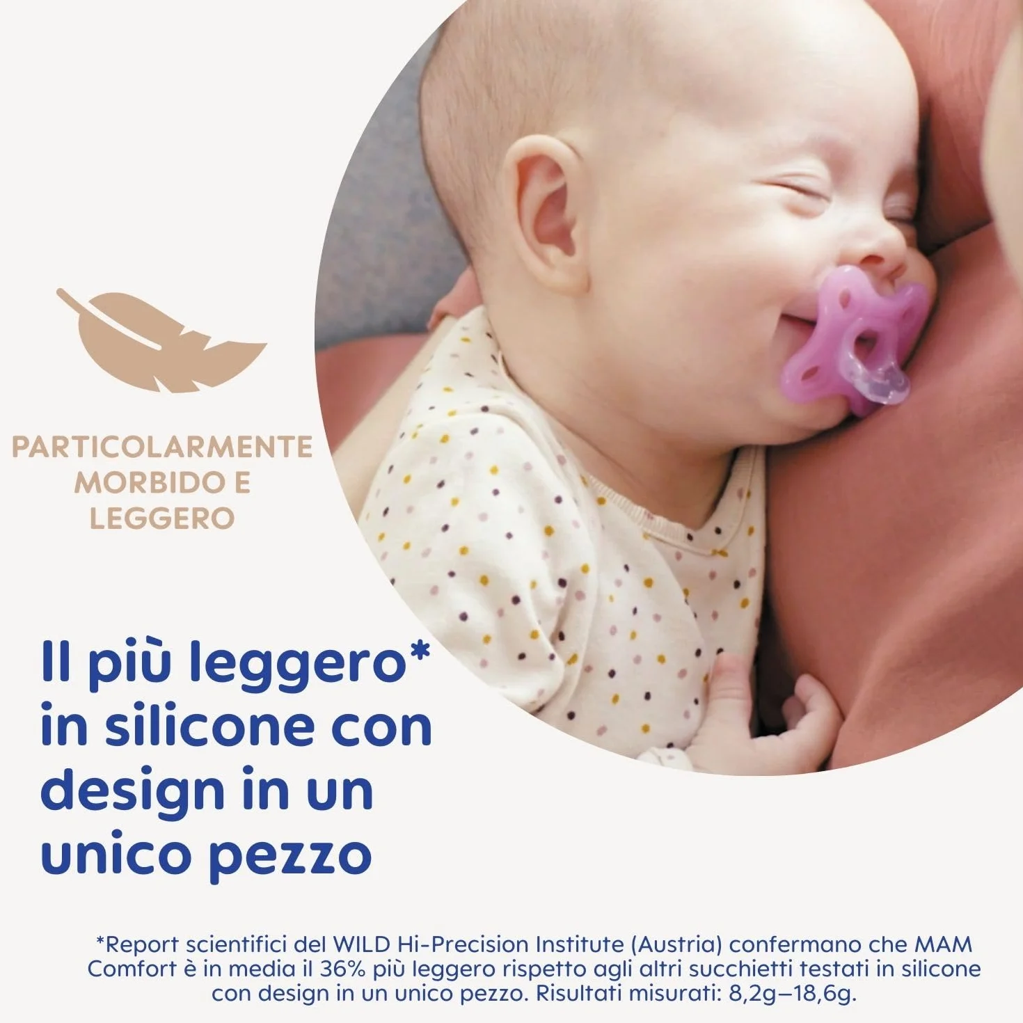 MAM Comfort Succhietto 0-3 mesi Set da 2, Ciuccio in 100% silicone, Rosa/Viola