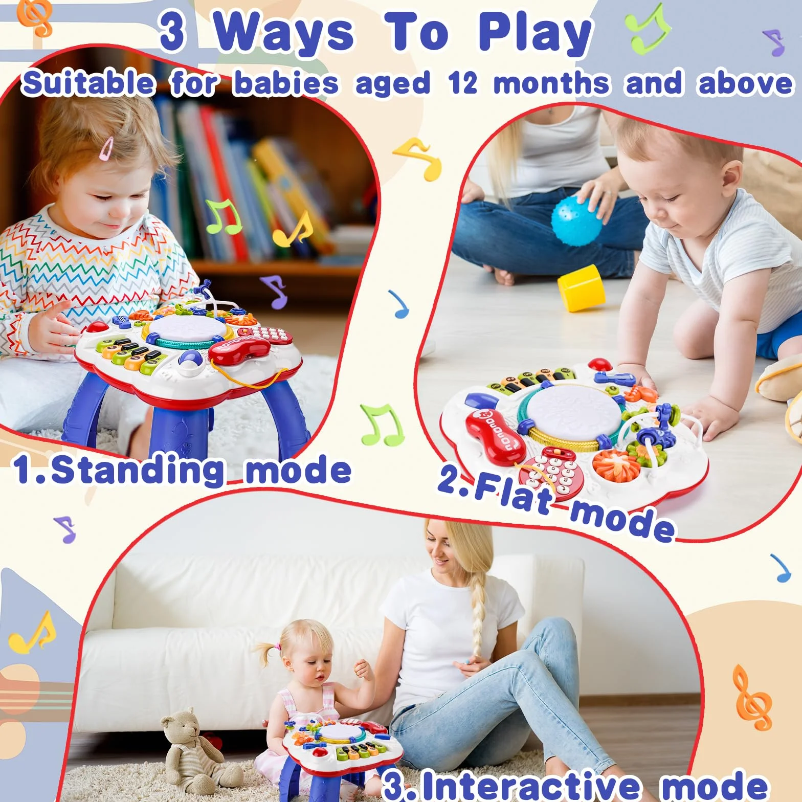 Little Tavolo Attività con Suoni e Luci Giochi Montessori Bambini 1 Anno