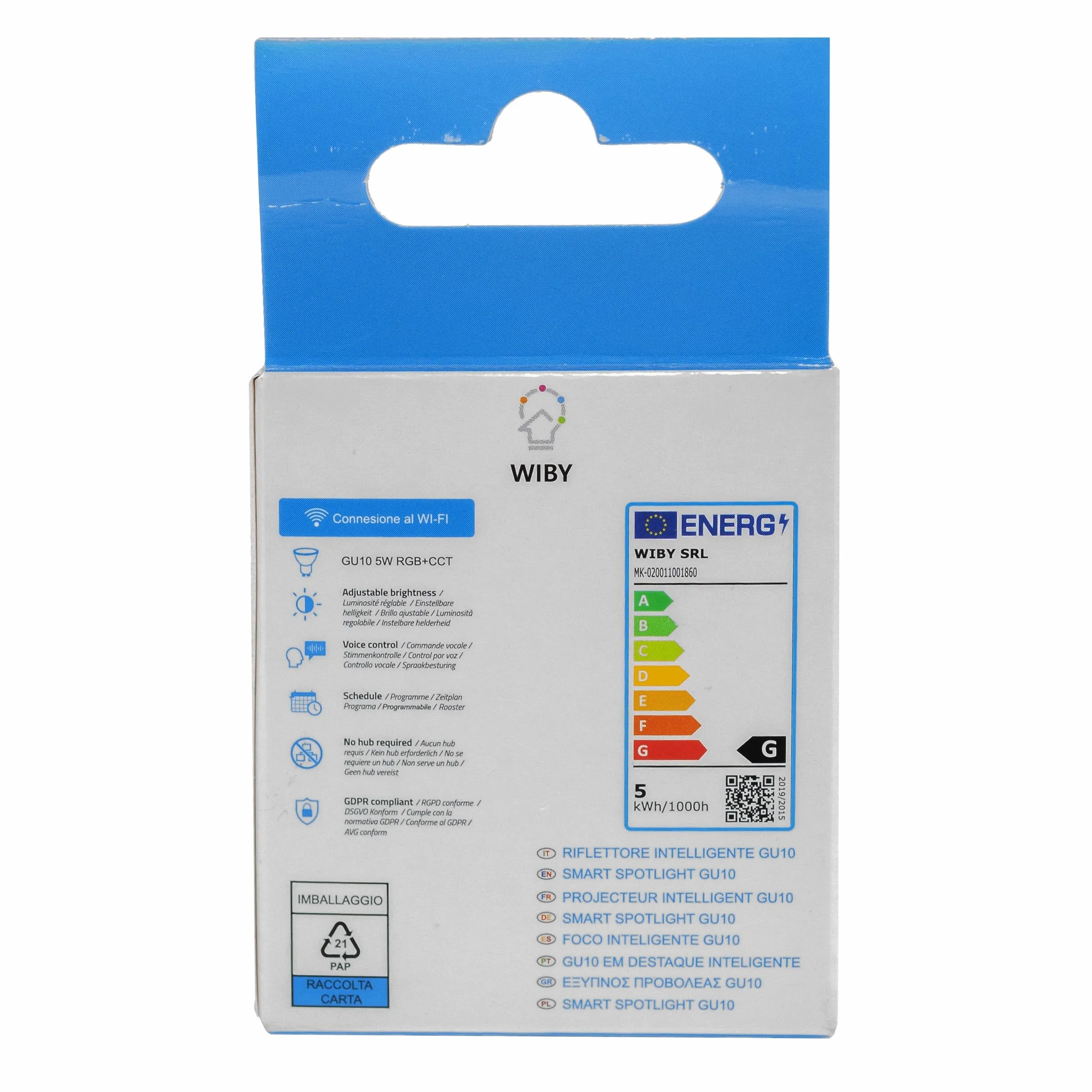 Planetitaly Faretto LED SMART WiFi incasso controllo vocale smartphone APP luce RGB CCT da 2700K a 6500K cromoterapia box doccia bagno centro estetico 230V (Tondo)