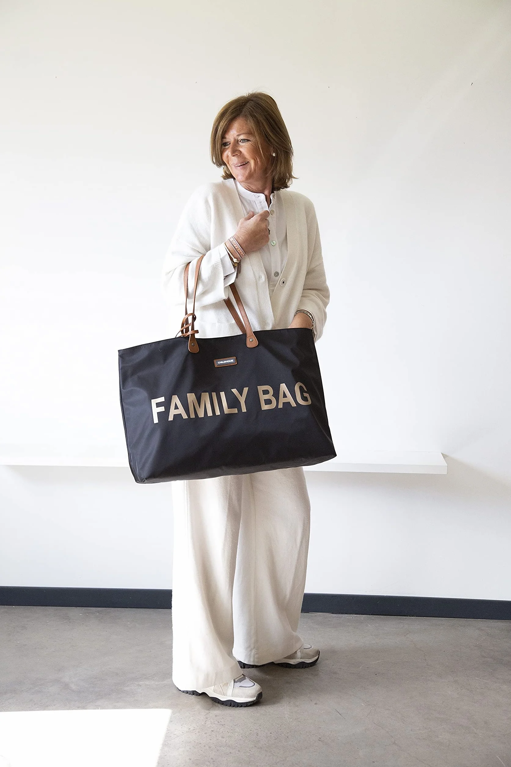 CHILDHOME Family Bag Borsa Fasciatoio Borsa da Viaggio Weekend Grande Capacità Nero e Oro