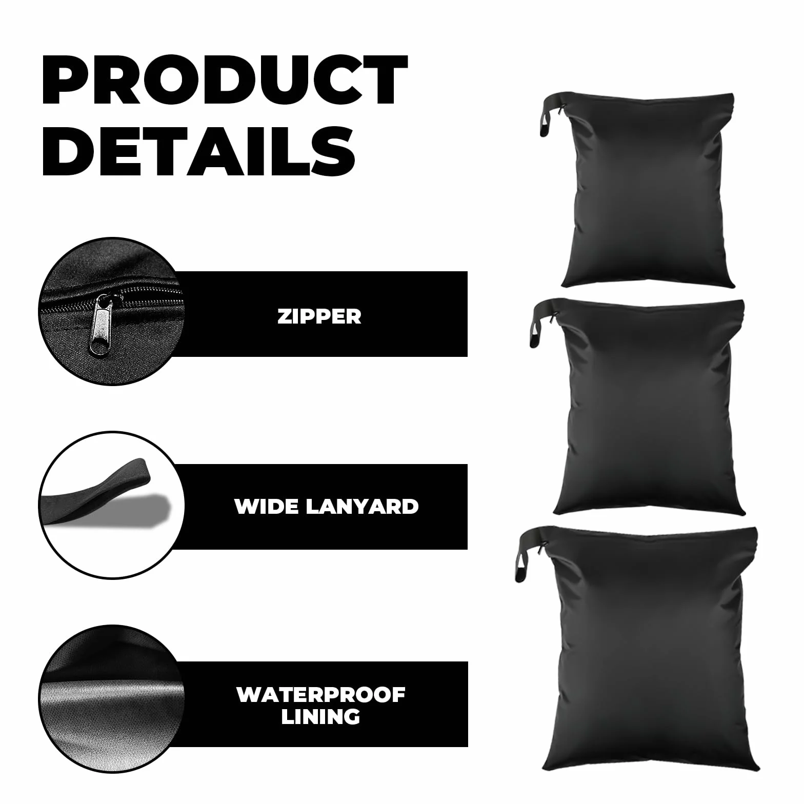 Sacchetti Impermeabili Wet Bag Costumi Bagno, 3 Pezzi, Chiusura Ermetica, Lavabile Riutilizzabile