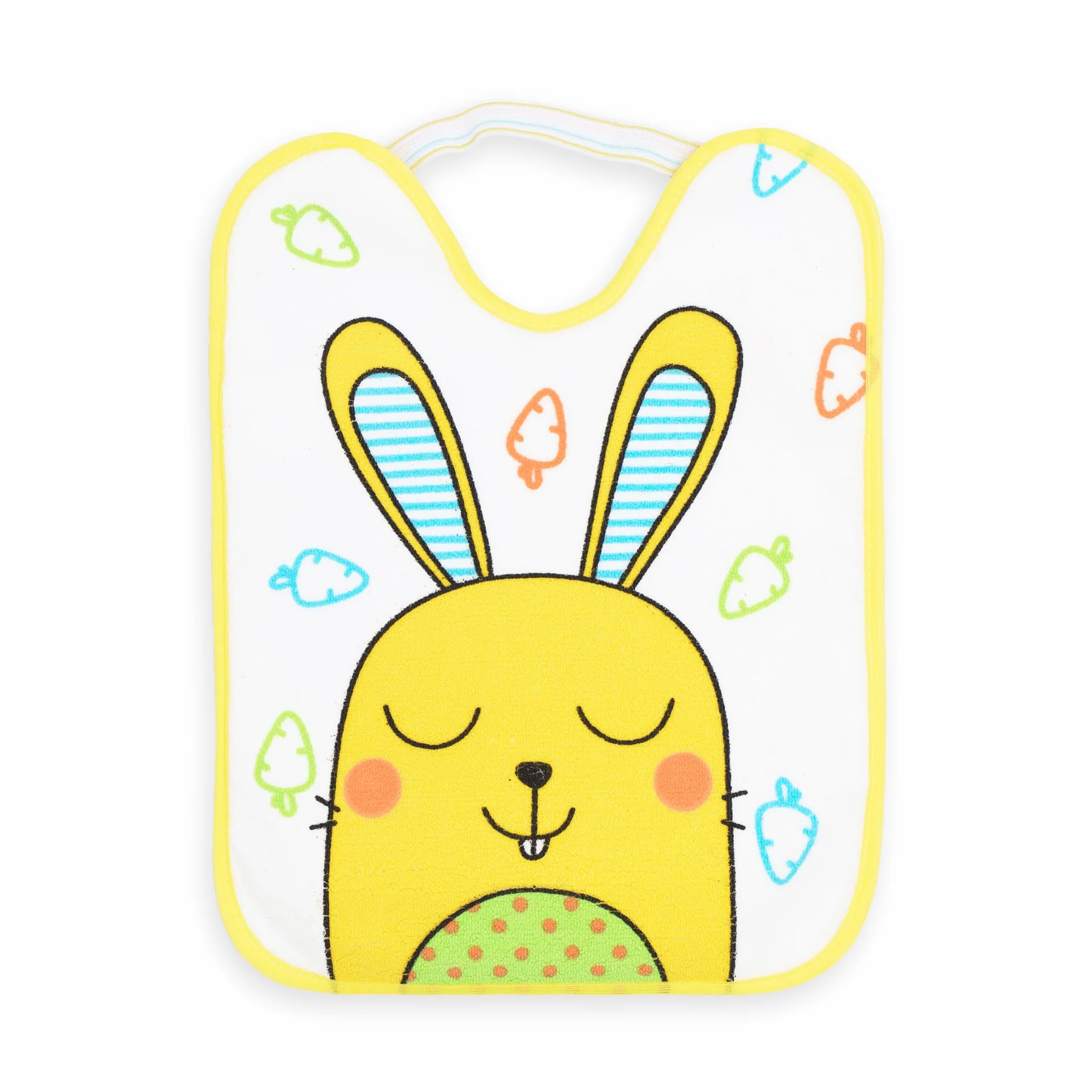 Set di 4 bavaglini per bambini 6-12 mesi microfibra impermeabili 24x31 cm con elastico animali