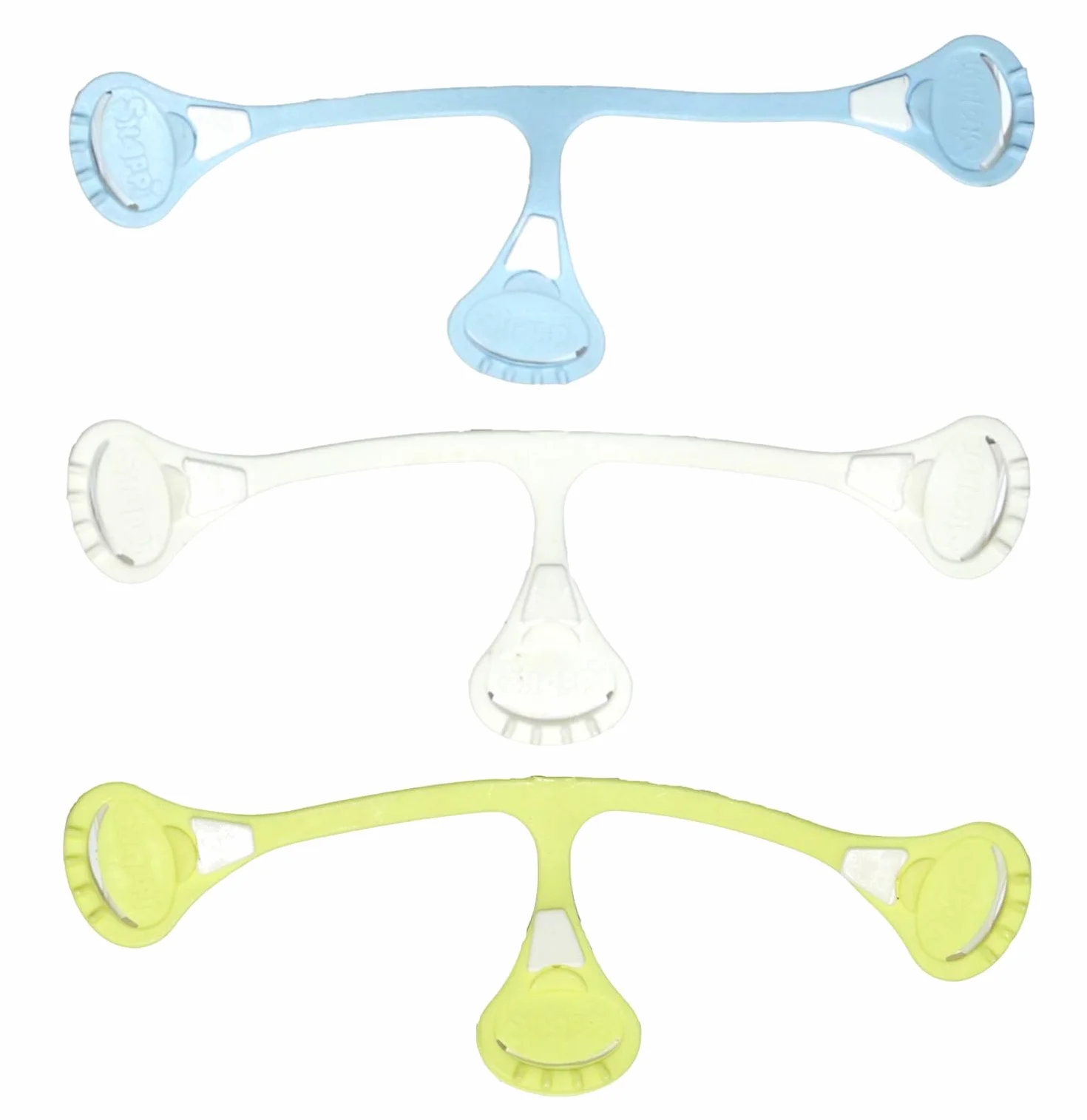 Snappi Chiusura per pannolini in mussola Prefolds Confezione da 3 Misura 1 Piccola Azzurro Bianco Giallo Chiaro