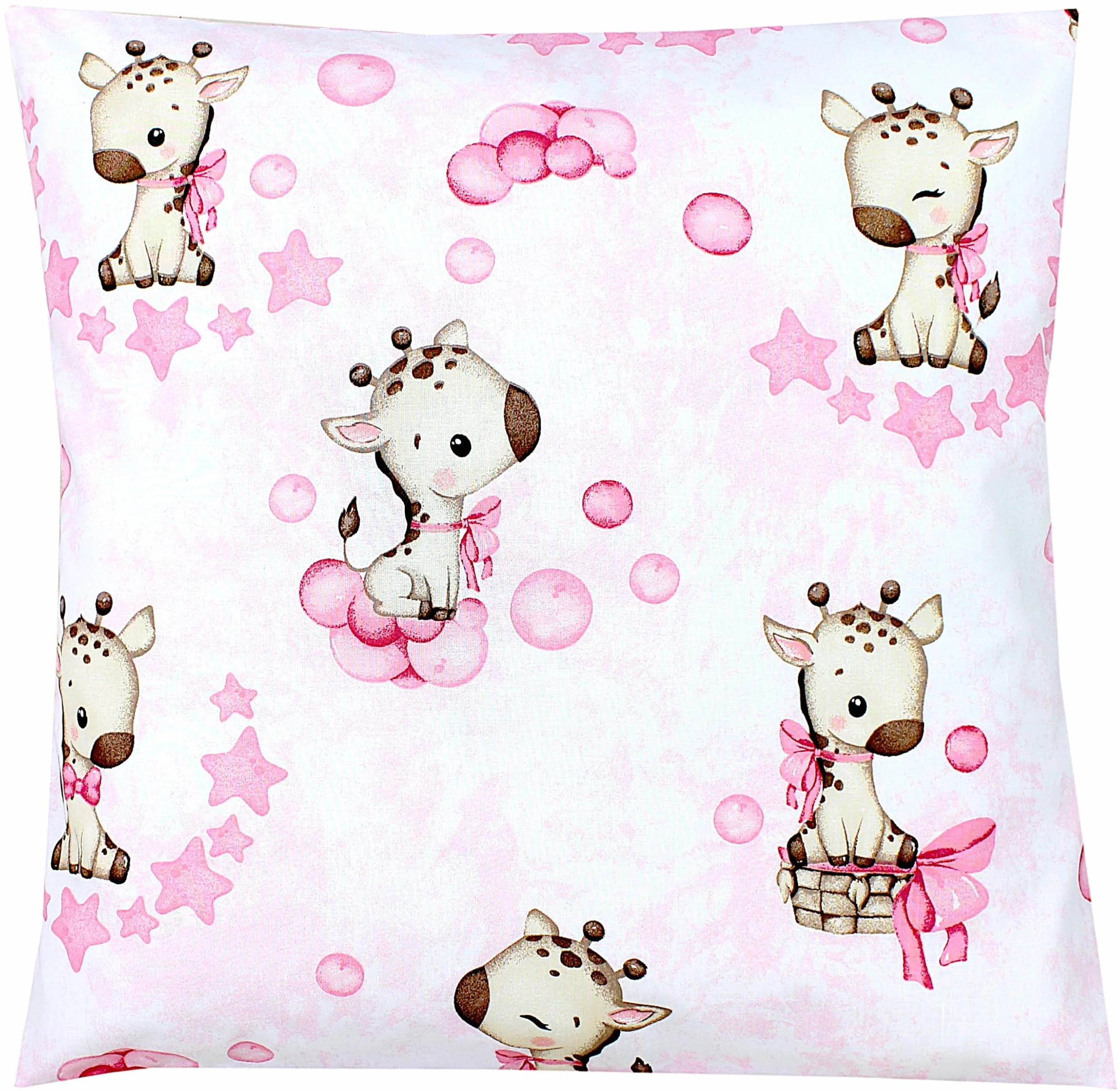 TupTam Federa per Cuscino per Bambini Set di 2 80x80 cm Giraffa puntini rosa