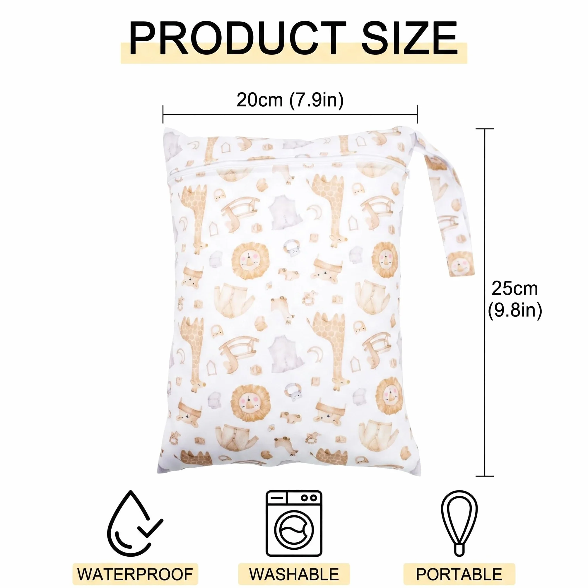 Wetbag Pannolini Lavabili 2 Pezzi 20x25cm Impermeabili Riutilizzabili per Neonato