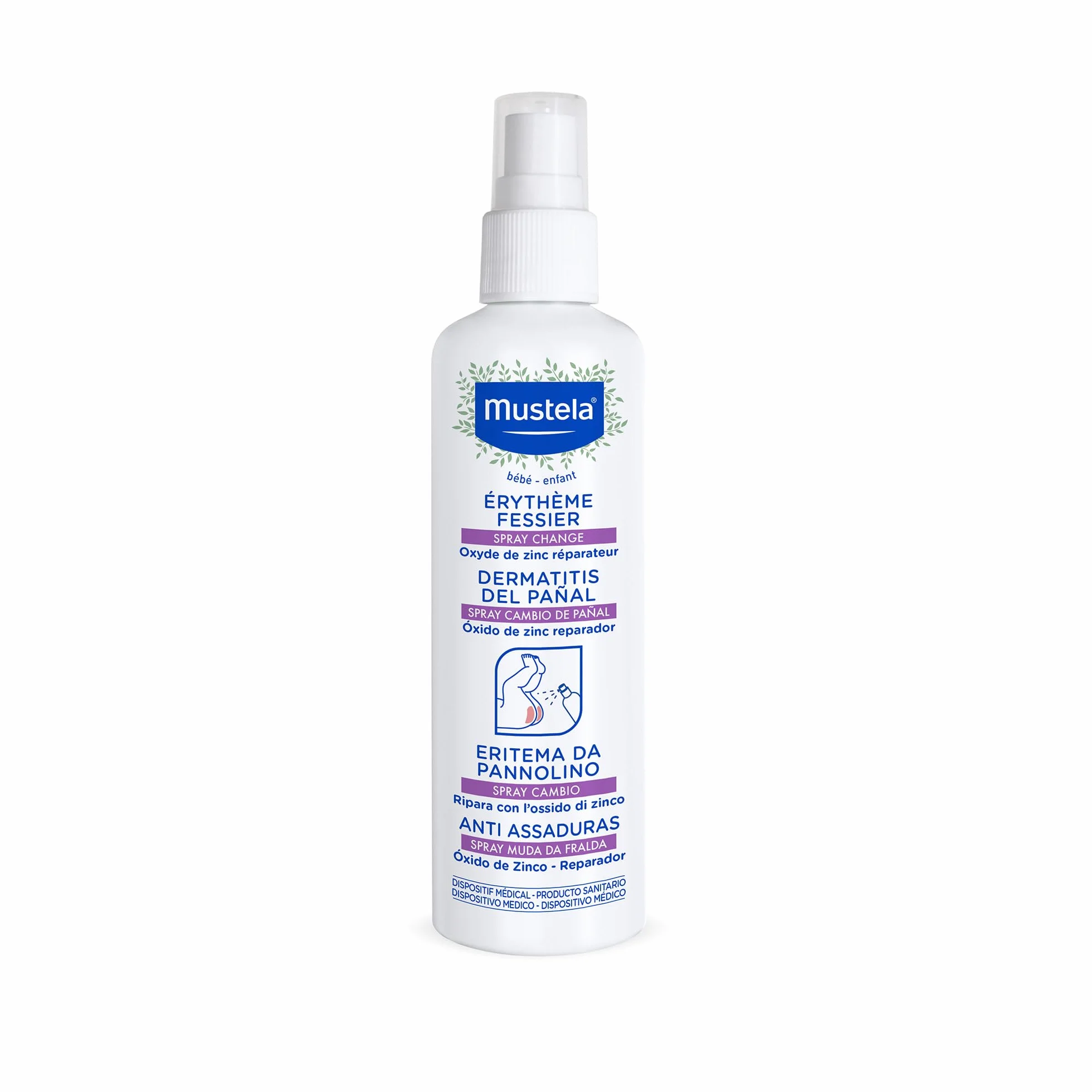 Mustela Spray Cambio Pannolino Ossido di Zinco 75ml per Eritema Neonati