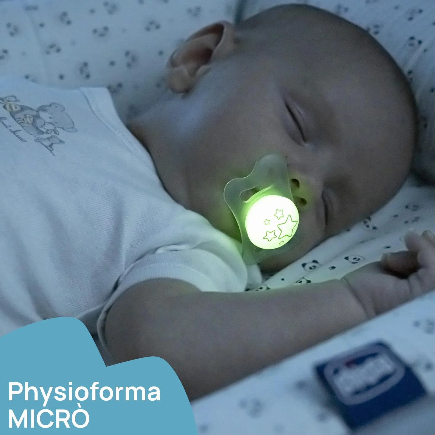 Chicco PhysioForma Micrò Lumi, Succhietto Luminescente per Neonato, 0-2 Mesi, 2 Pezzi, Neutro