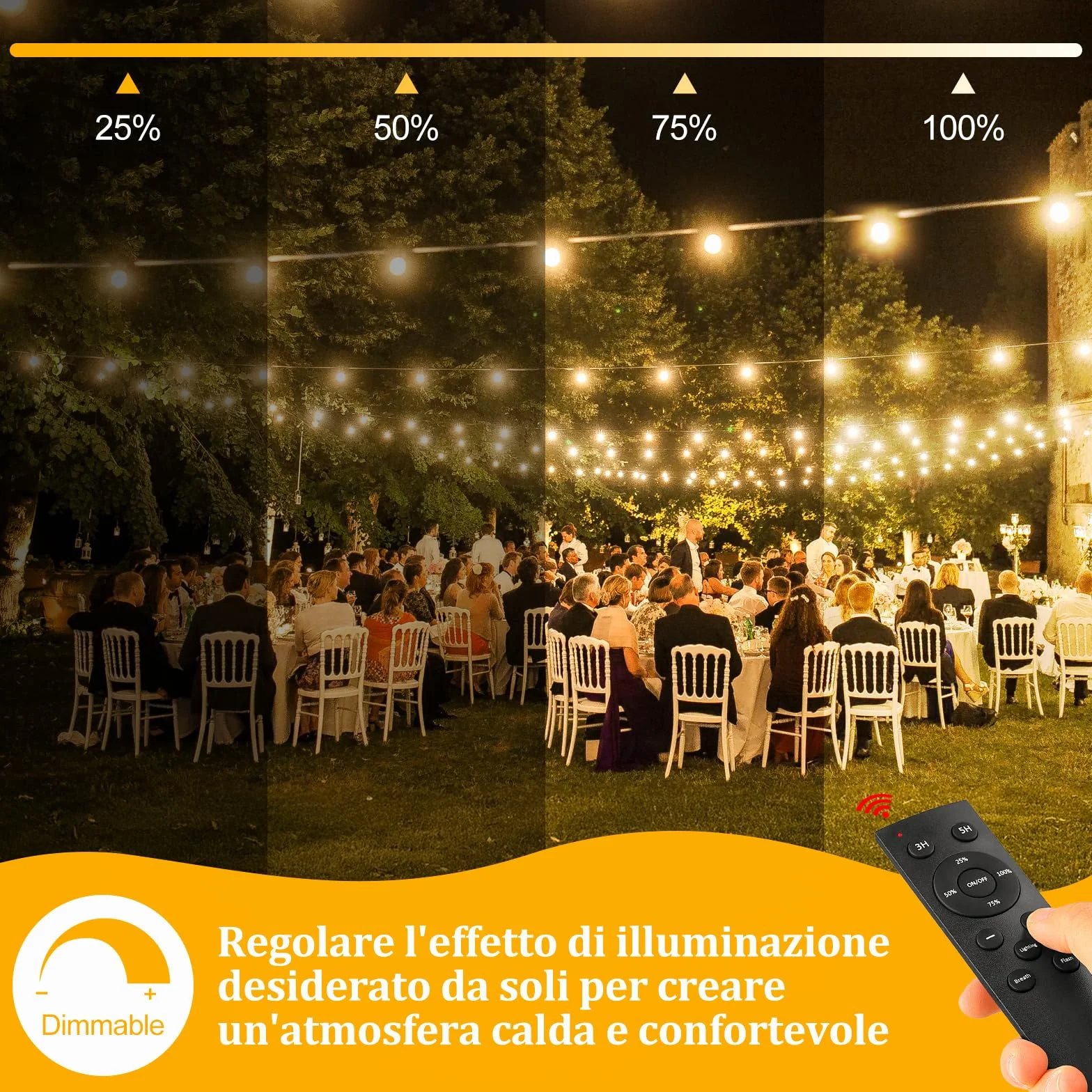 30 Metri Esterno Luci Giardino Catena - LED Lampadine Luminosa Gazebo Filo Illuminazione Balcone Lucine Terrazzo Luce Lampade Fila Interno Corrente Ghirlanda Serie Campeggio Outdoor Decorative Feste