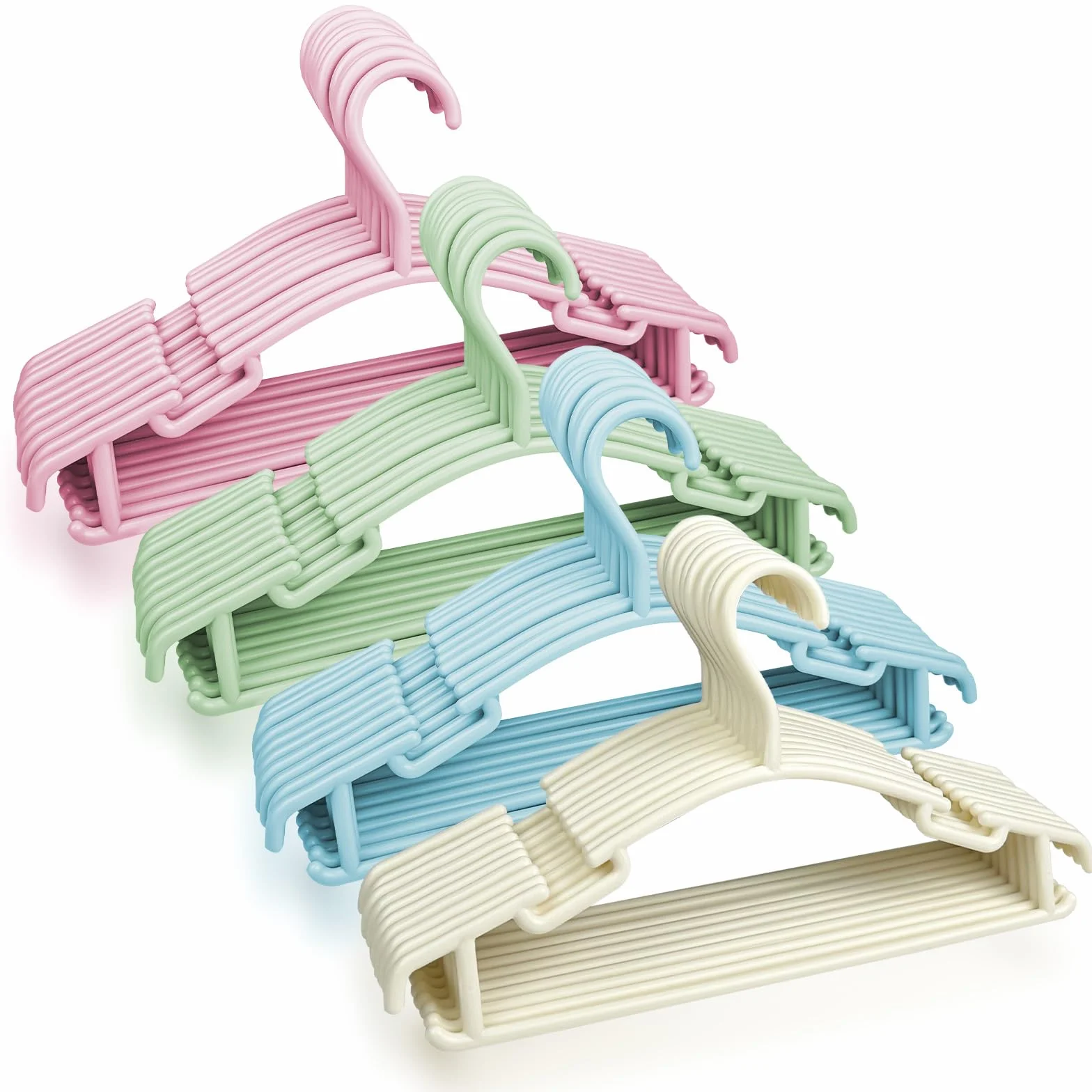 Lectorias Grucce Appendiabiti Bambini Plastica 28cm 4 Colori Antiscivolo con Ganci per Neonati