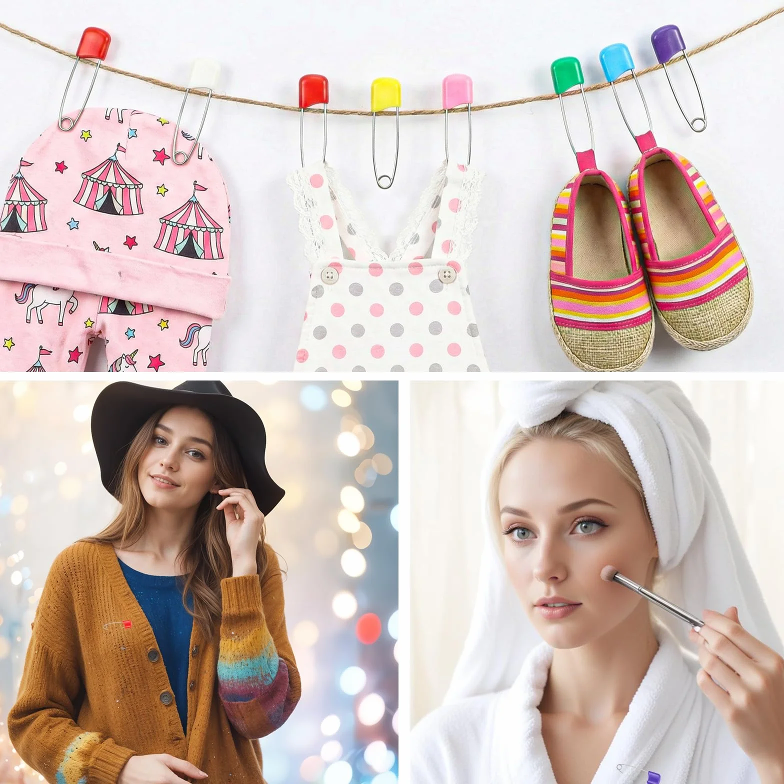 Aghi di sicurezza per bambini con testa in plastica 50 sztuk