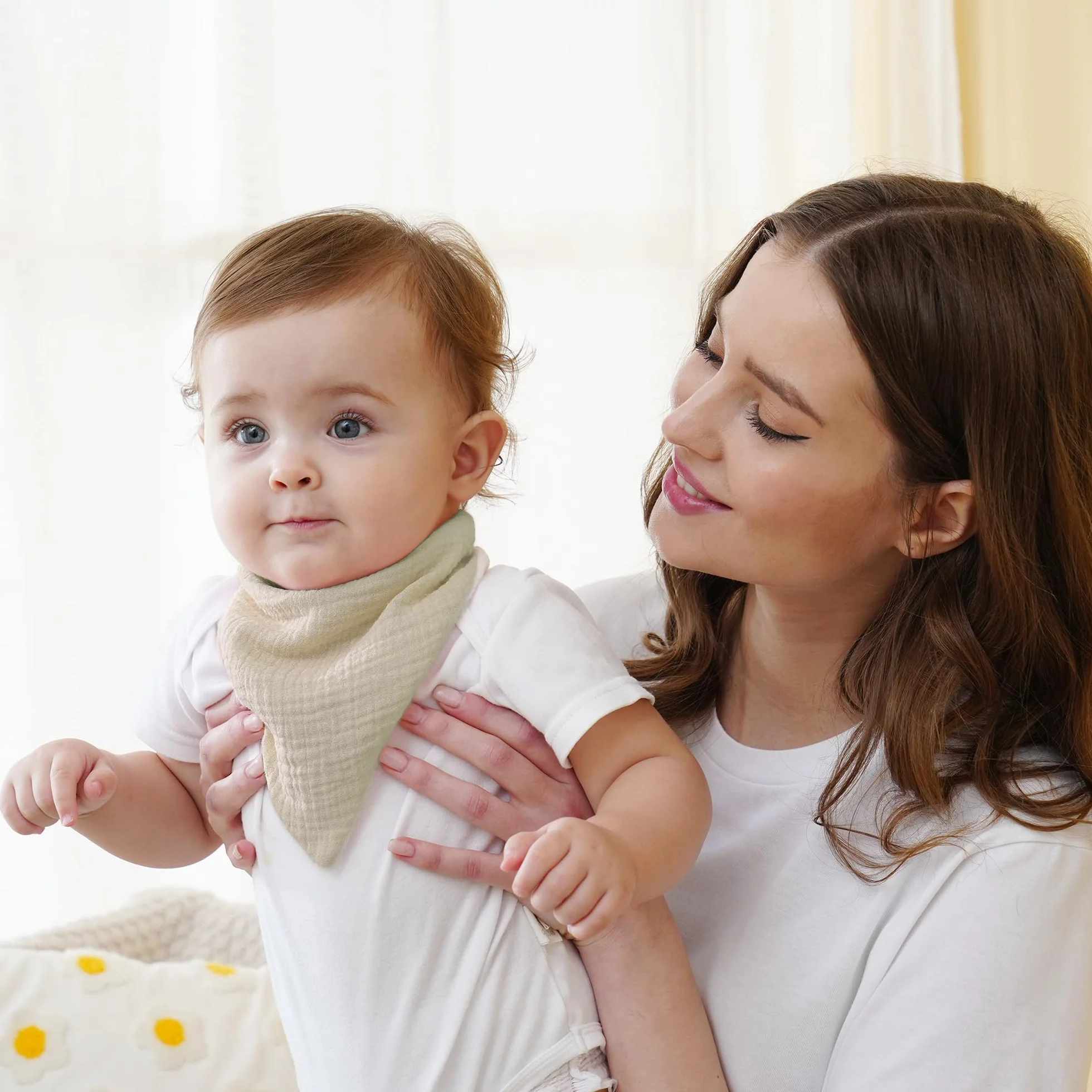 Bavaglini Neonato Mussola 6 Pezzi Sciarpa Bambino Regolabili