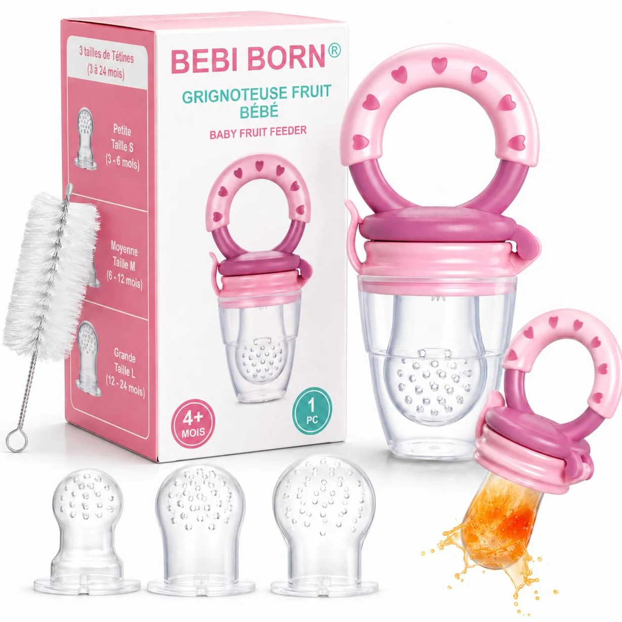 Tettarella Evolutivo in Silicone Senza BPA per Neonati 4-24 Mesi Rosa