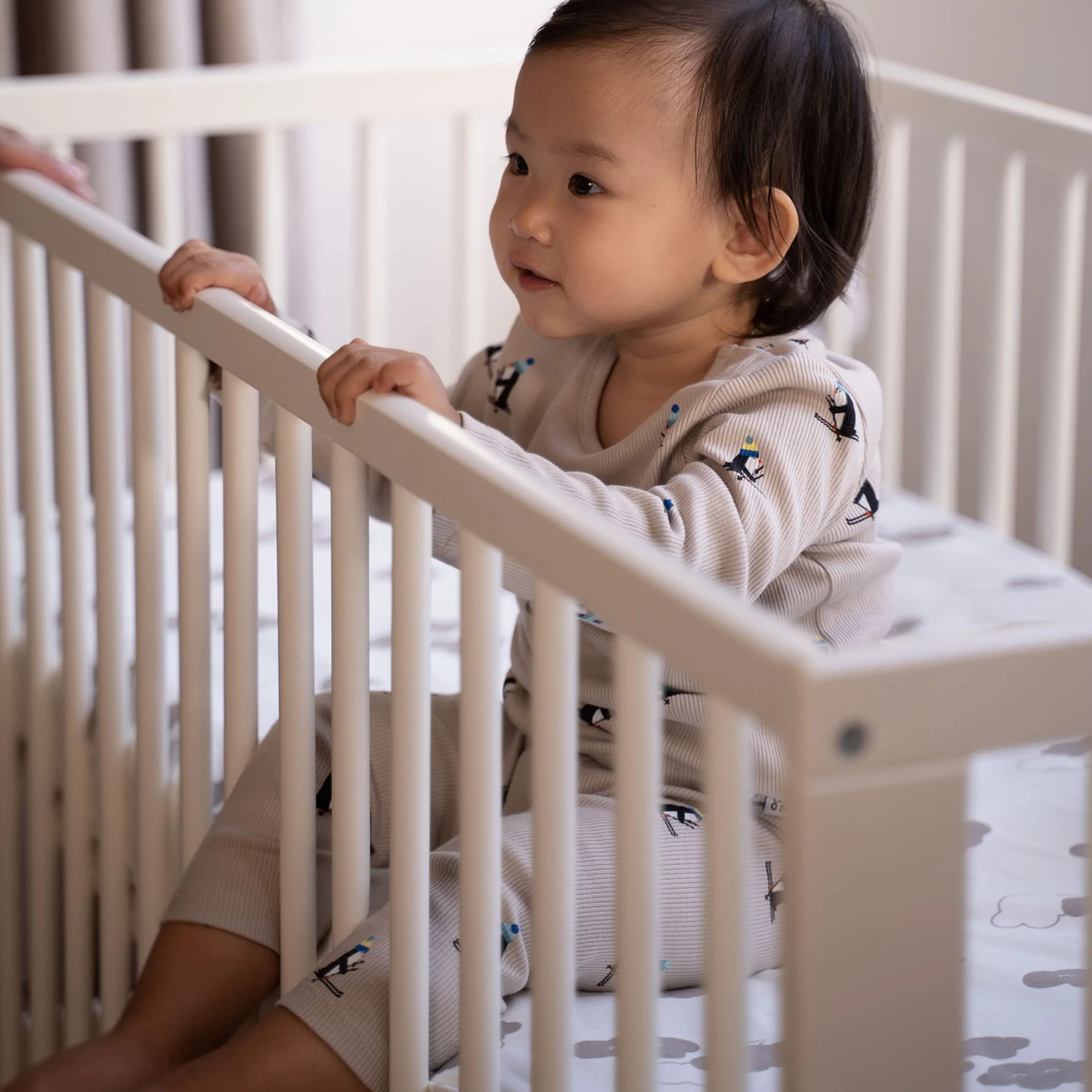 ÜneeQbaby Coprimaterasso Impermeabile Cotone Biologico GOTS Oeko-TEX Classe I 70x140cm Nuvole