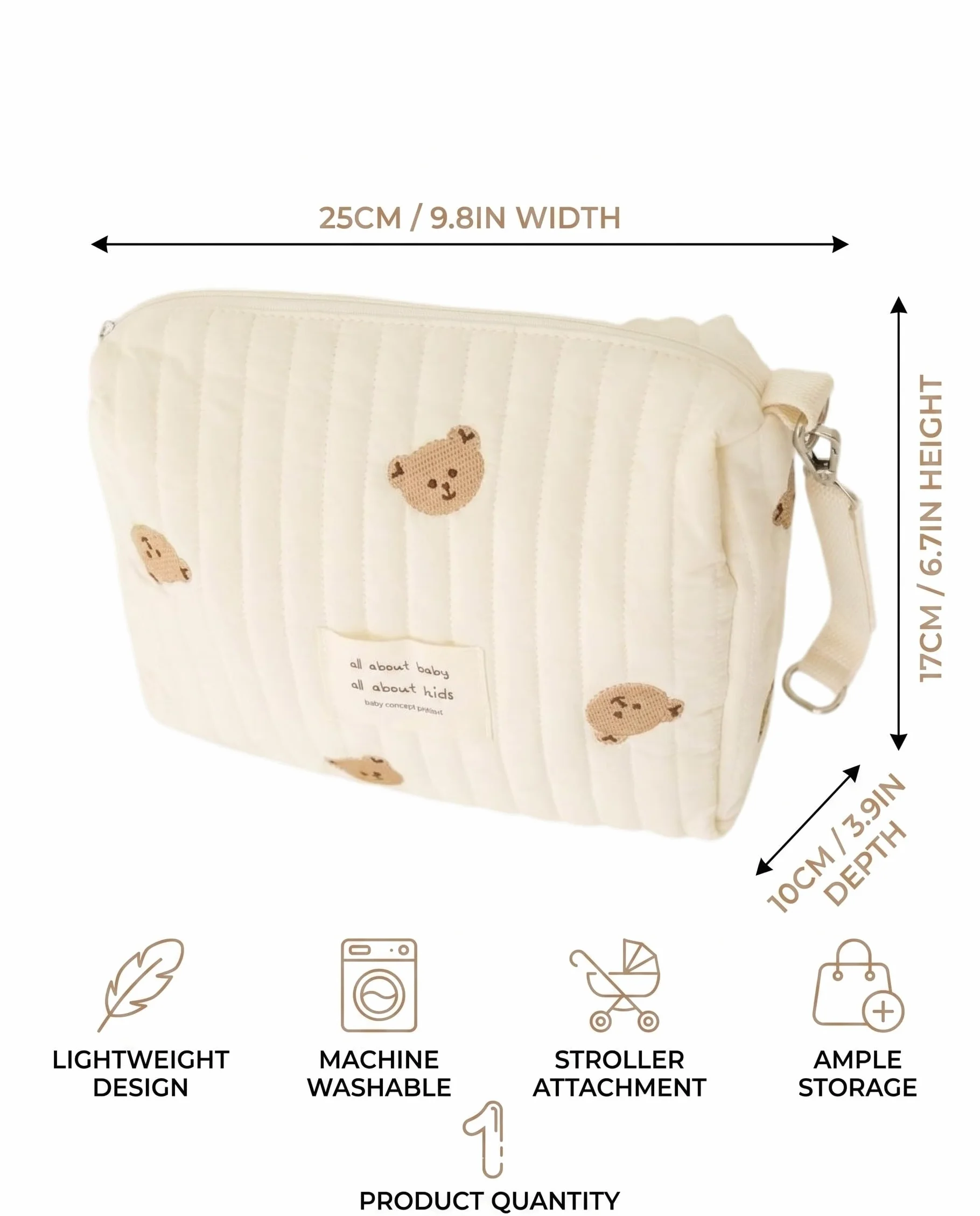 Borsa Mamma Passeggino Zaino Fasciatoio 25x17x10CM Parto Ospedale Neonato Porta Pannolini
