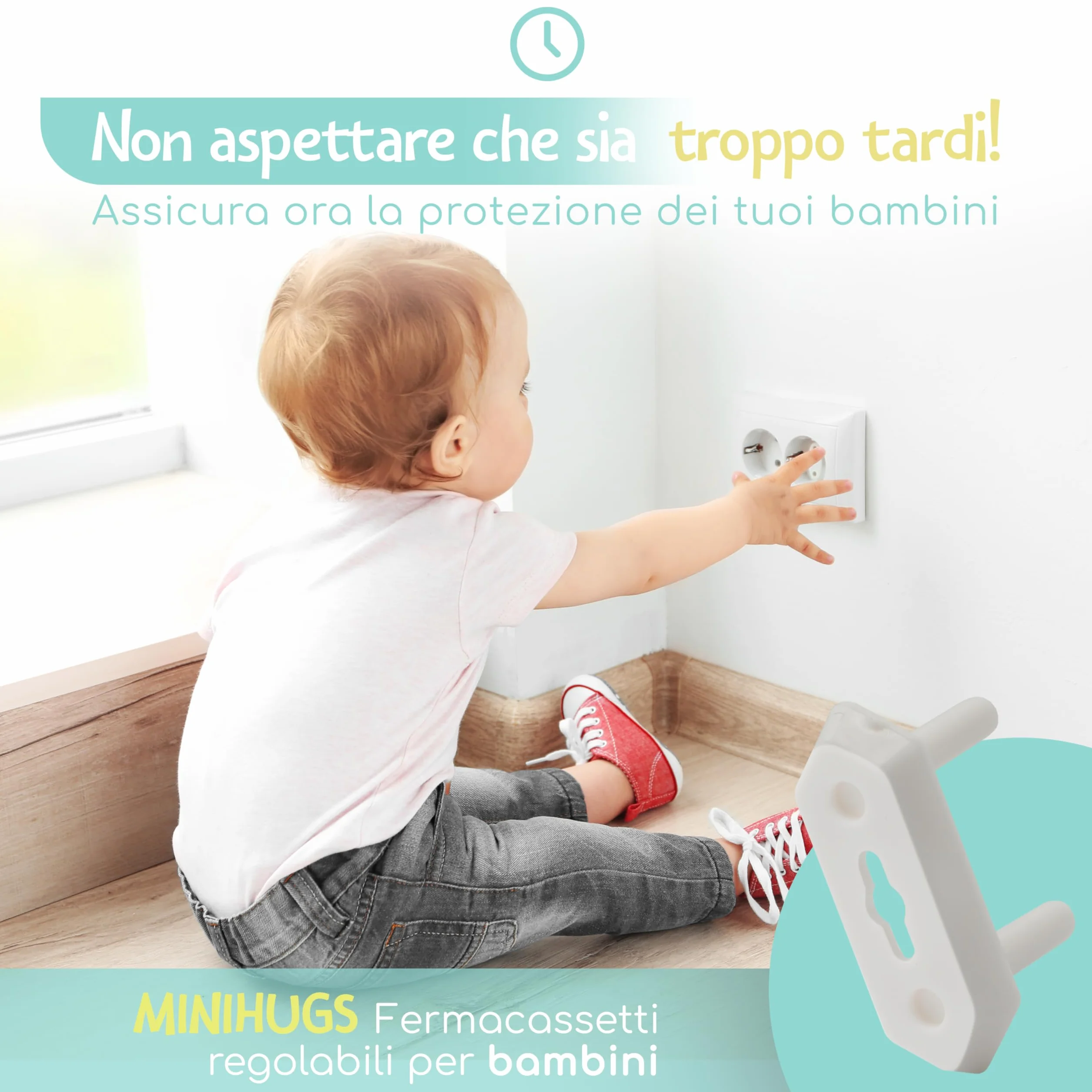 Set 20 Copriprese per Bambini Universali + 2 Chiavi