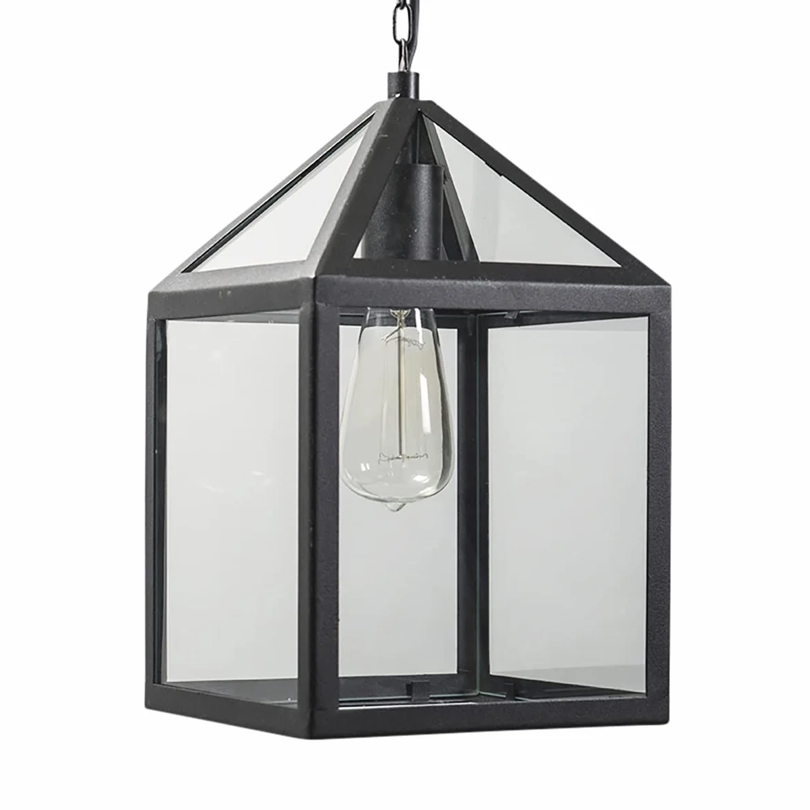 Qazqa amsterdam - Lampada a sospensione rustico - 1 luce - L 210 mm - Nero - Moderno,rustico - Illuminazione esterna