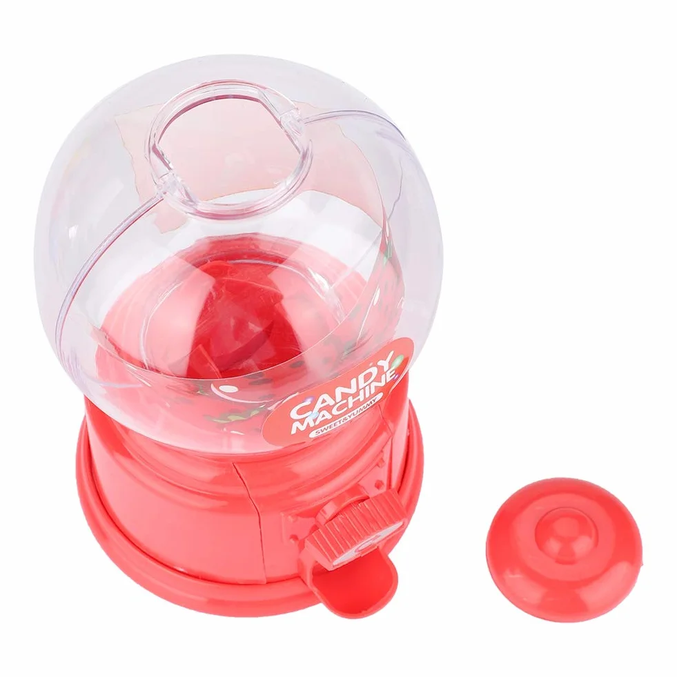 Dispenser di plastica per bambini Gumballs macchina caramella portatile Rosso