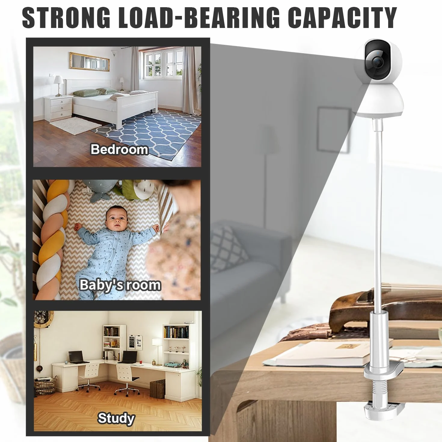 Supporto Baby Monitor Universale Flessibile per Lettino Scrivania, Compatibile con ABM700/SM50B/UU24/BM01/HB6550/HB65/HB6560