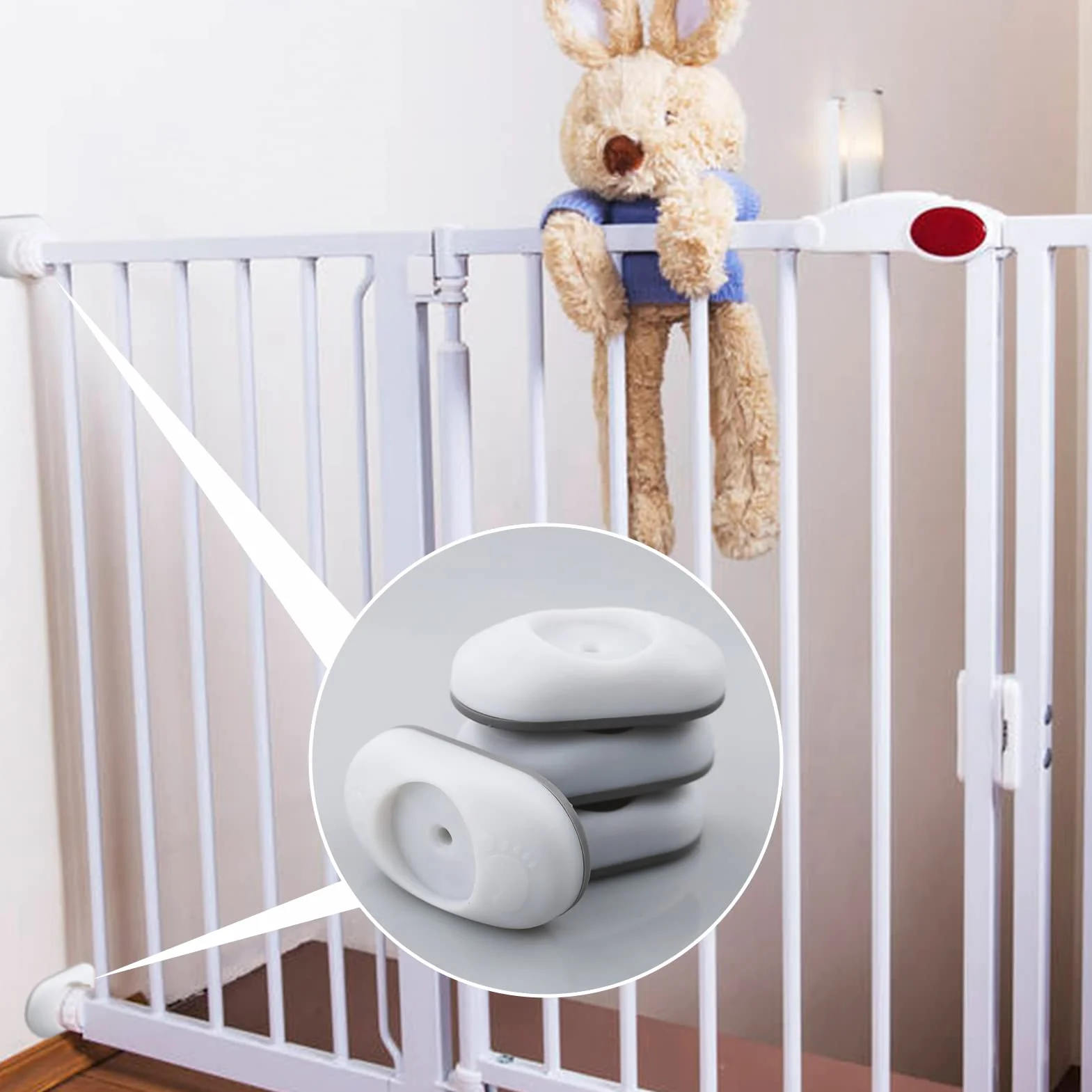 Protezione da parete per cancello bambino, confezione da 4, sicurezza per cancelli a pressione, porte, neonati e animali