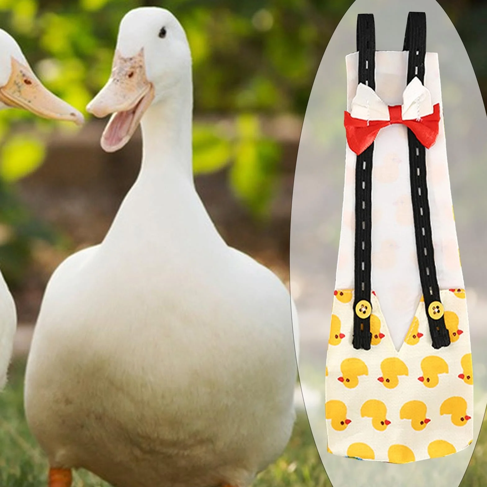 Pannolini per galline anatre riutilizzabili lavabili papillon tessuto stampato pollame domestico