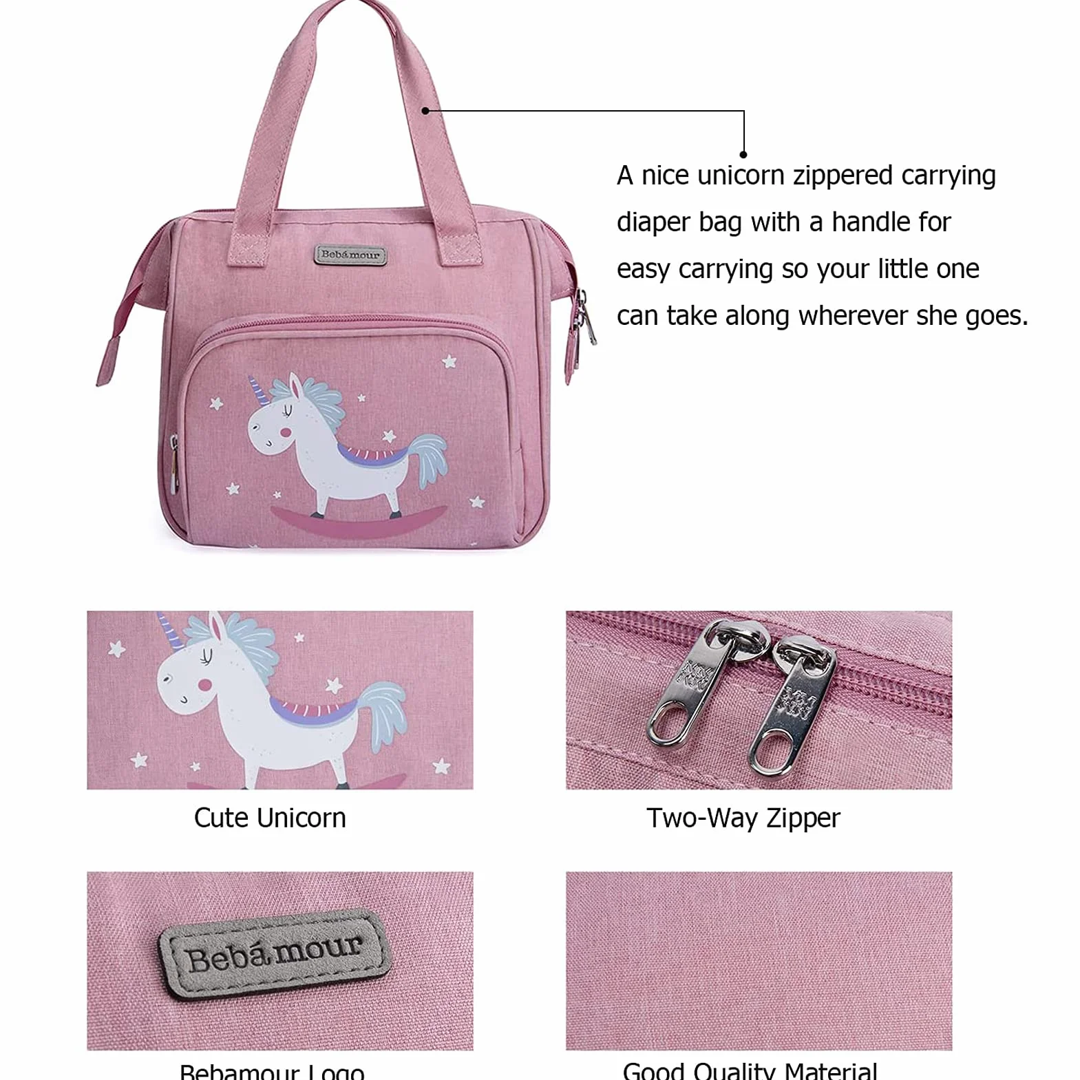Bebamour Unicorno Baby Doll Borsa Fasciatoio Bambola Cambiare Pad Accessori Bambino Moda Balloon Pattern