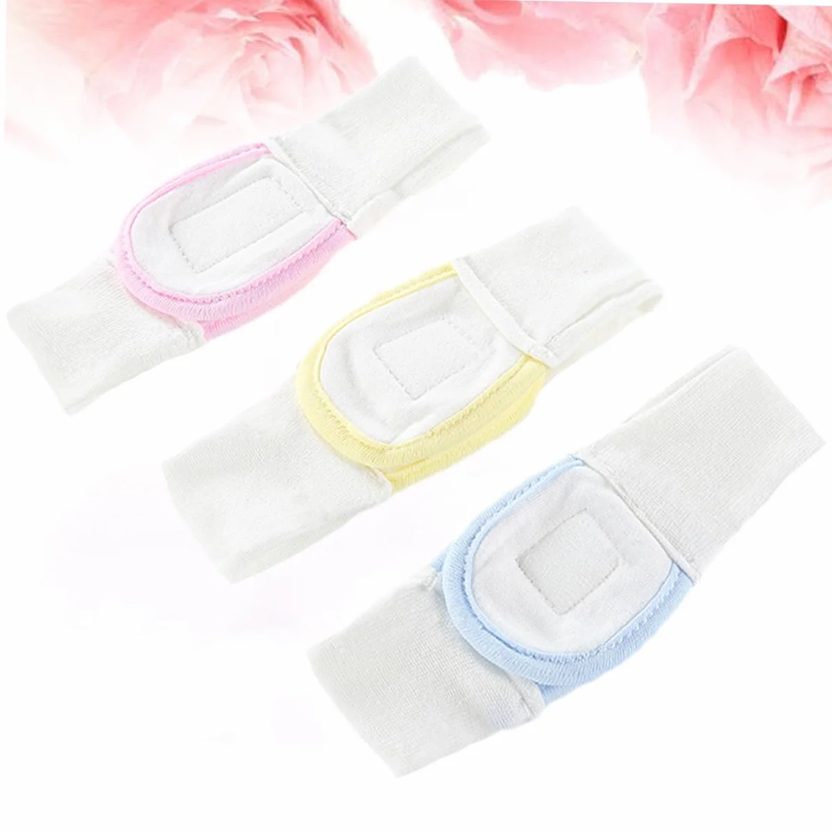 Cinghie Regolabili Per Pannolini Cotone Fissaggio Sicuro Riutilizzabile 3 Pezzi Blu Giallo Rosa
