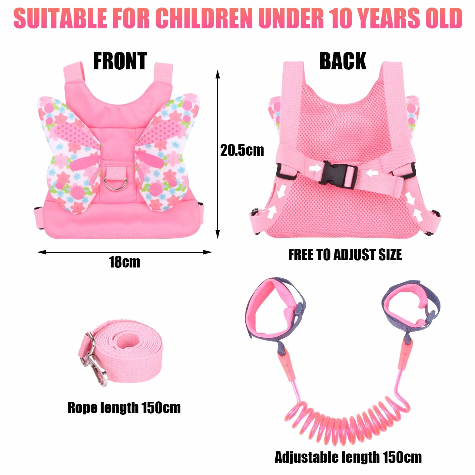 DKDDSSS Guinzaglio per Bambini, Imbracatura di Sicurezza Anti-Loss Anti perso