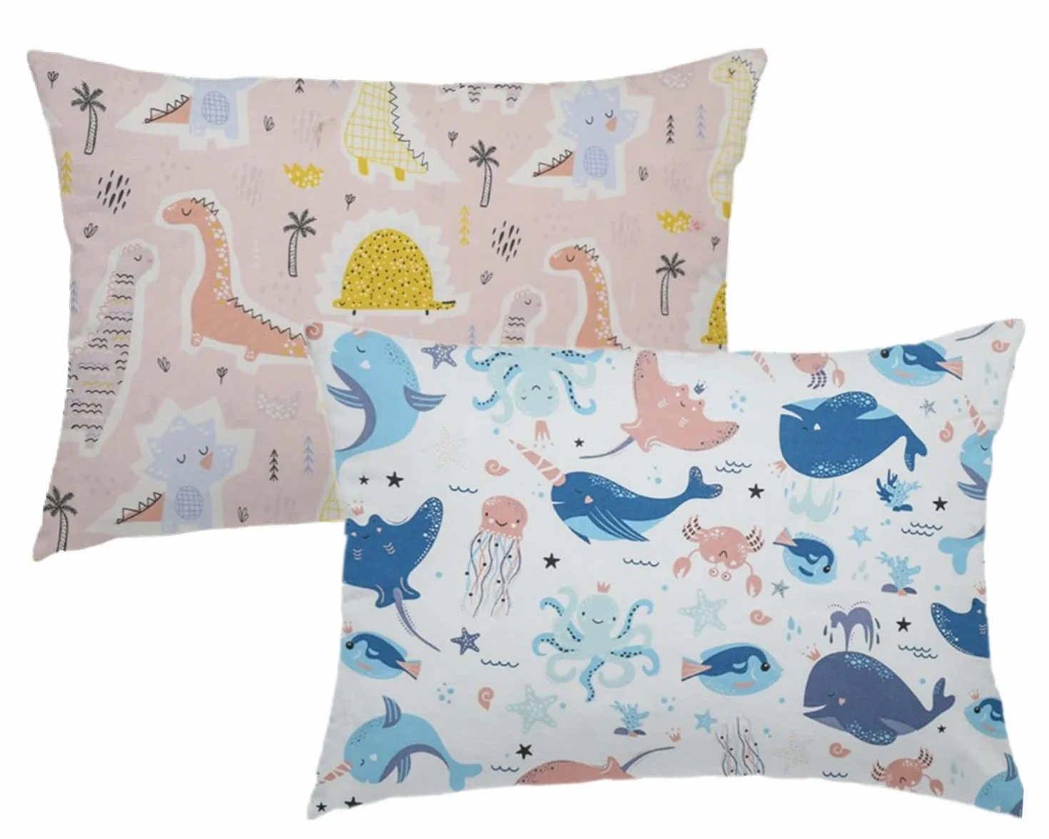 Federa per cuscino 40x60 cm cotone biologico confezione da 2 per bambini neonati passeggino con chiusura a busta