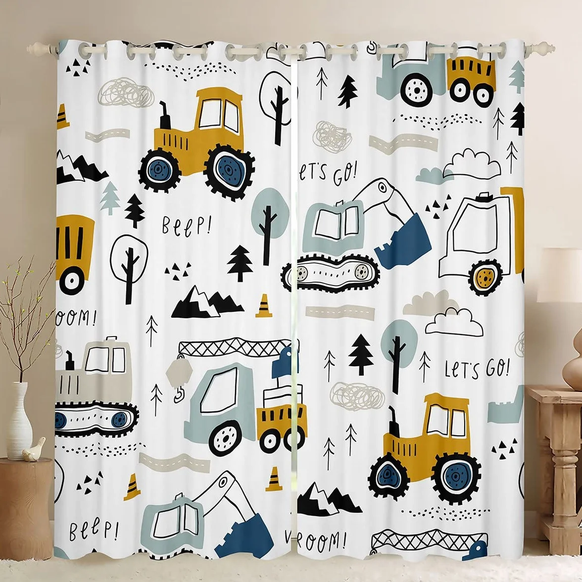 Tende per bambini con motivi di automobili 132 x 228 cm 2 pannelli