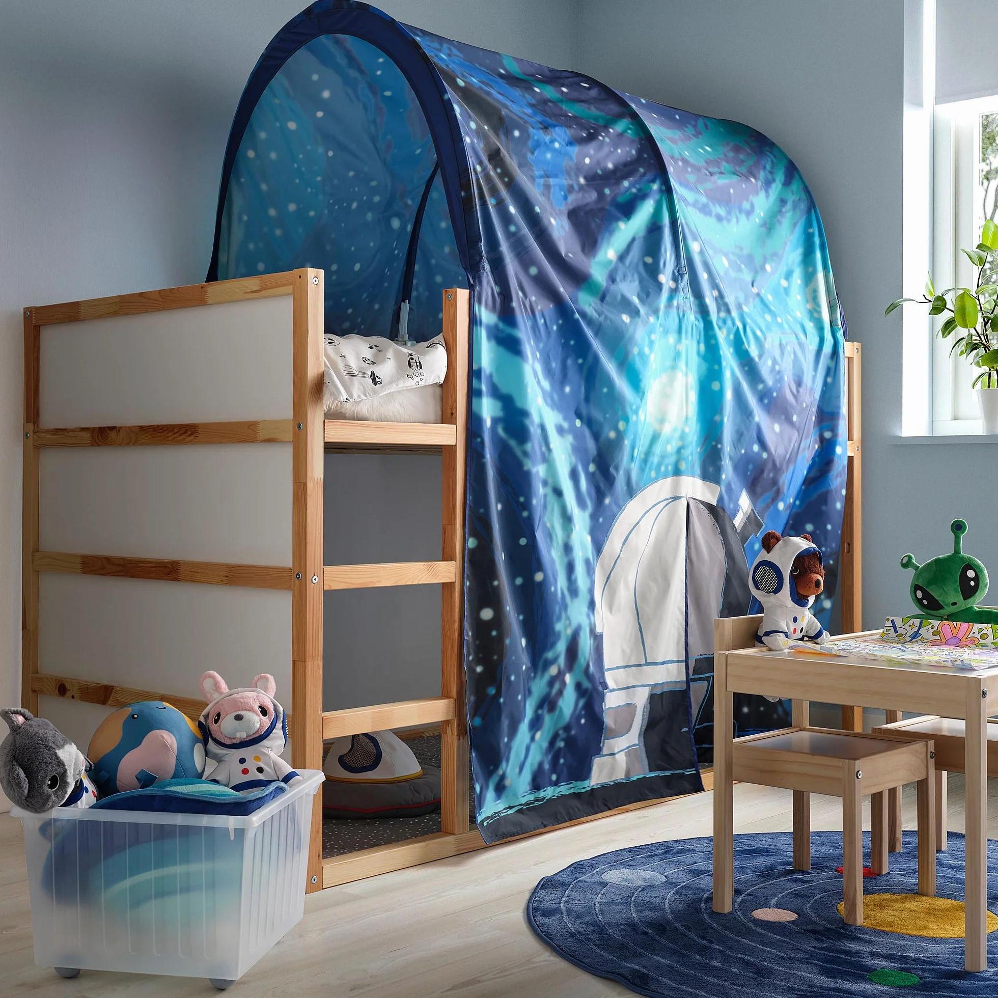 Tenda da letto Kura spazio blu