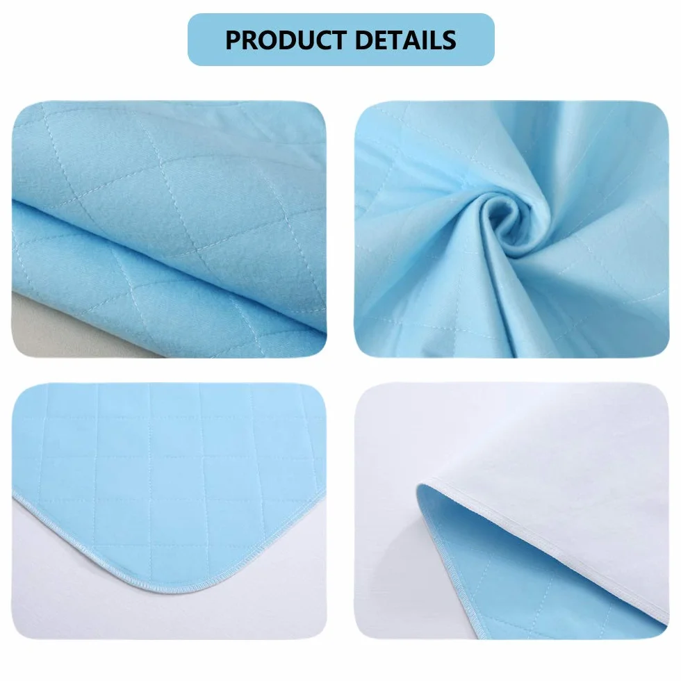 Traversa Impermeabile 70x90cm Set 2 Blu Ad alta assorbenza Lavabile Bebè Bambini Adulti Animale Domestico