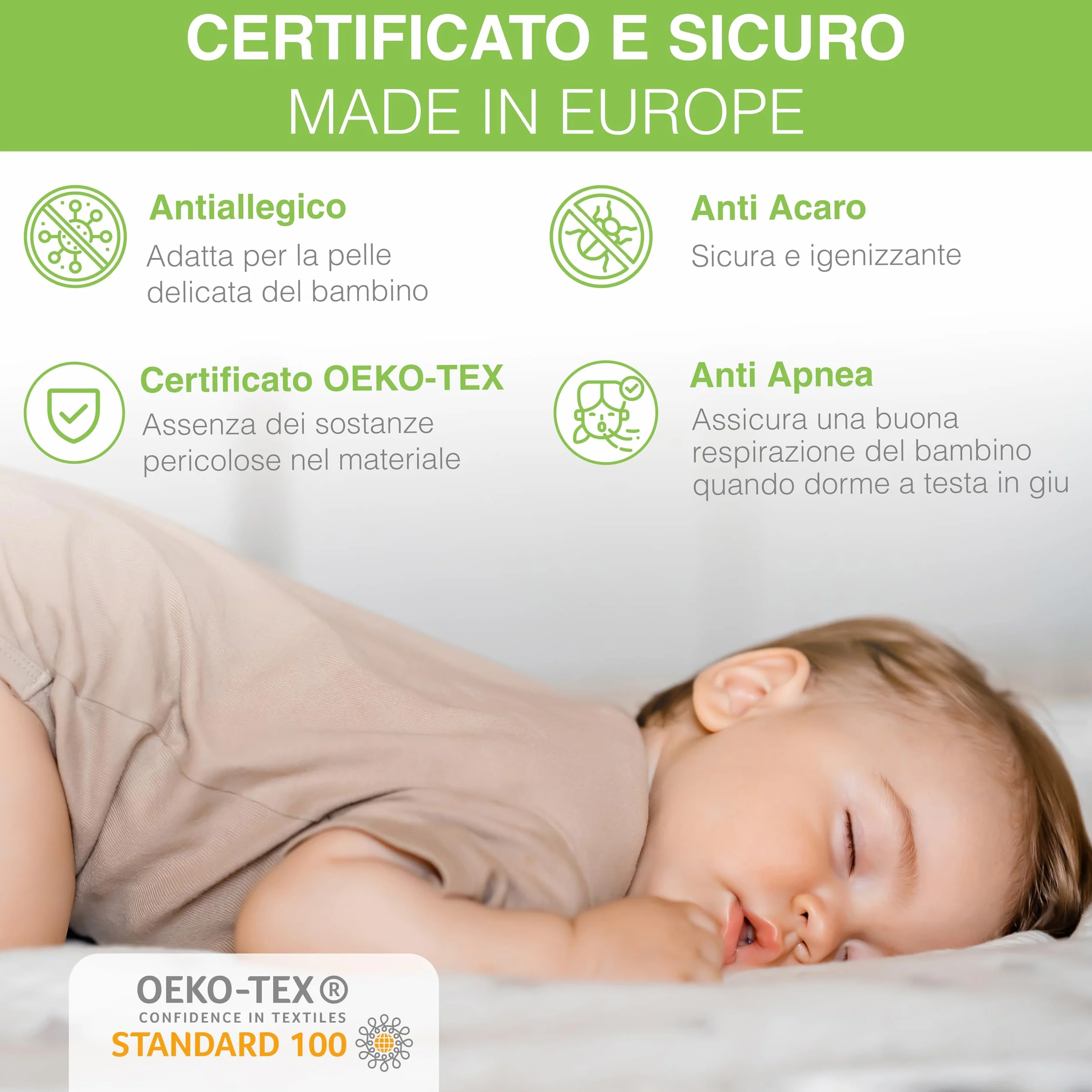 Traversina Neonato Coprimaterasso Impermeabile Bamboo Morbido Cotone Traspirante Anti Soffoco 60x120 cm Oeko-Tex