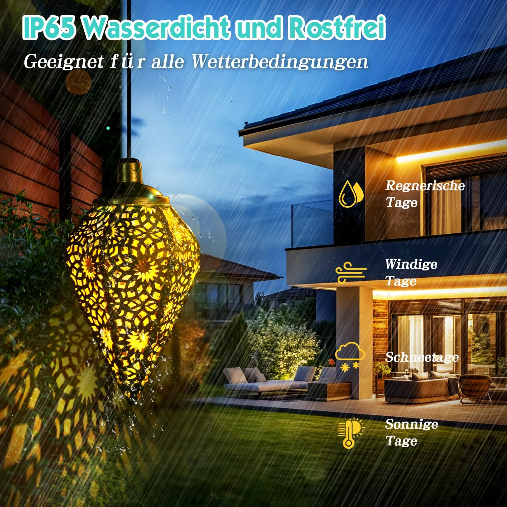 4 lampade solari per esterni, da appendere, a LED, retrò, per esterni, da giardino, IP65, impermeabile, bianco caldo, a forma di oliva, per esterni, balcone, terrazza, regali per donne e mamme (oro